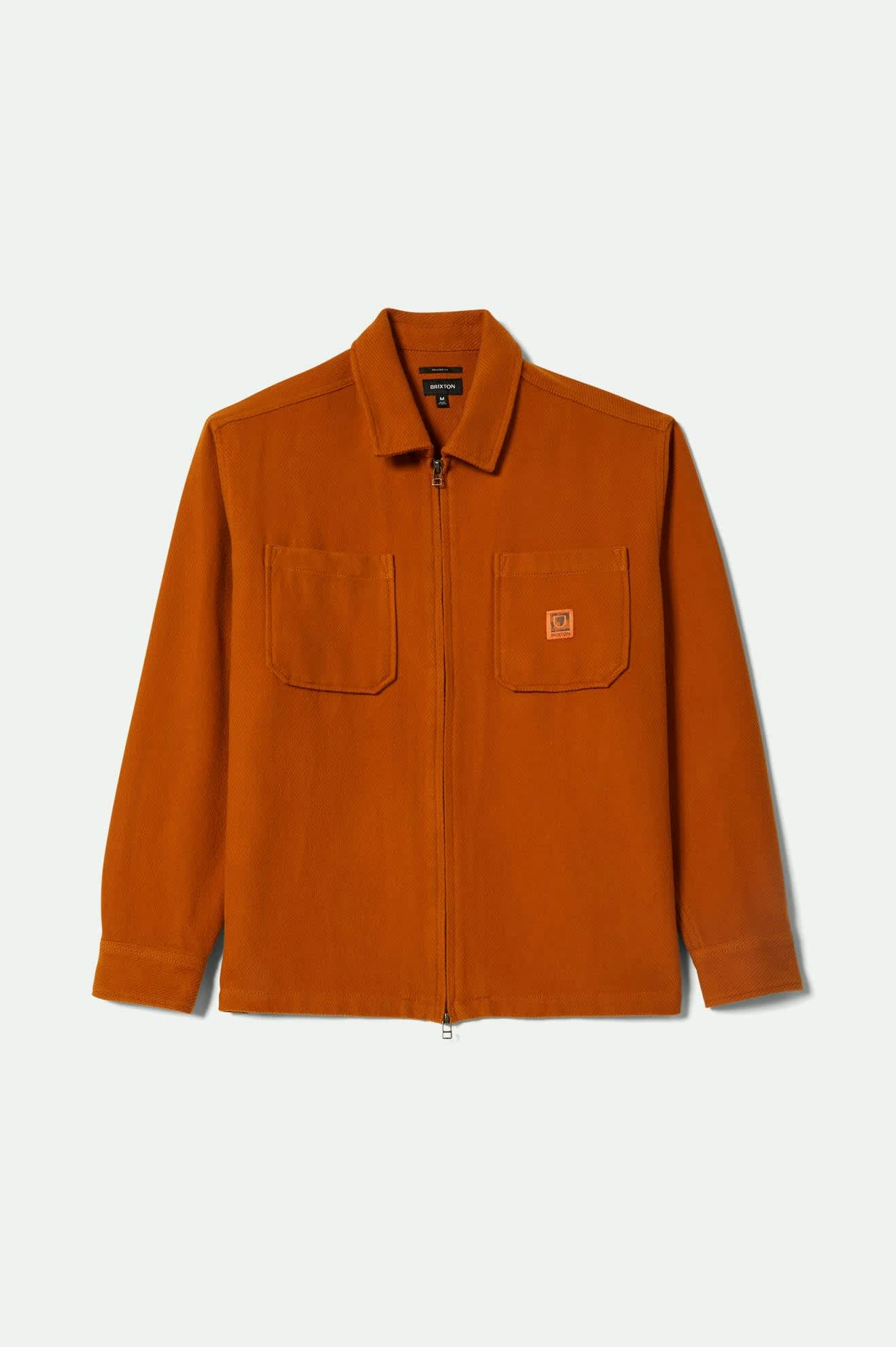 Men's Union Full Zip Flannel in the color Rustic Caramel - Front Product View