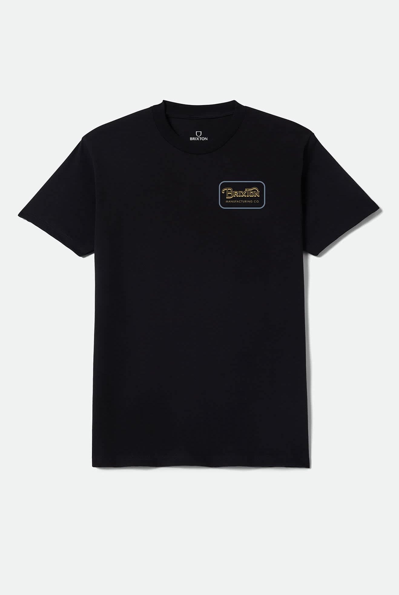Men's Grade Standard T-Shirt in the color Black/Sunset/Grey Blue - Front Product Laydown Image