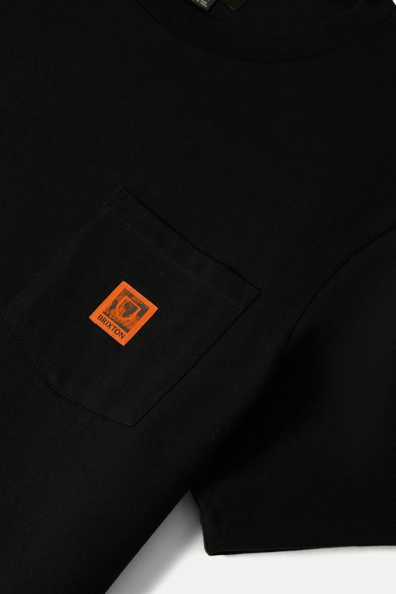 Men's Union Heavyweight S/S Boxy Pocket T-Shirt in the color Black - Additional Laydown image