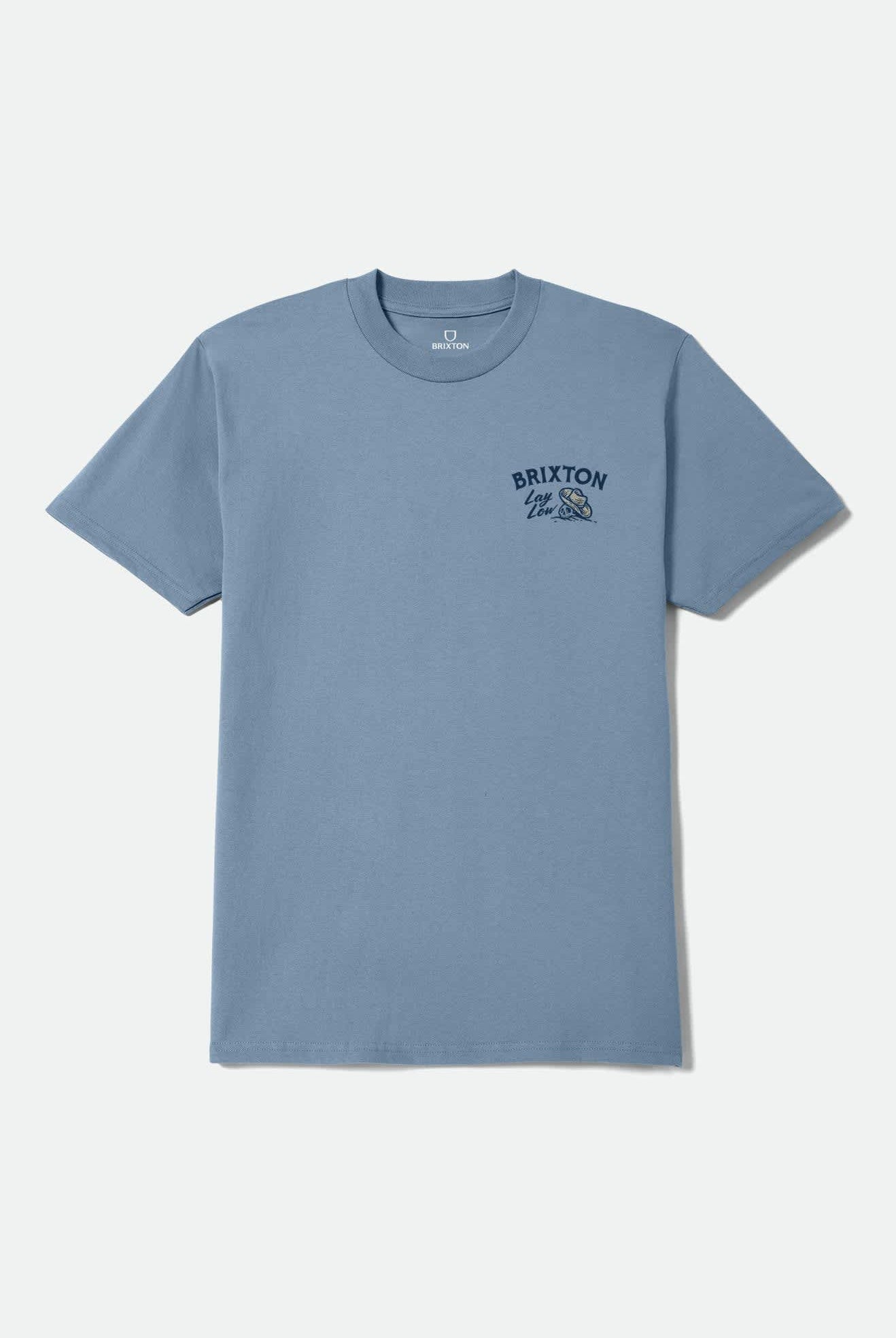 Men's Lay Low Standard T-Shirt in the color Steel Blue - Front Product Laydown Image