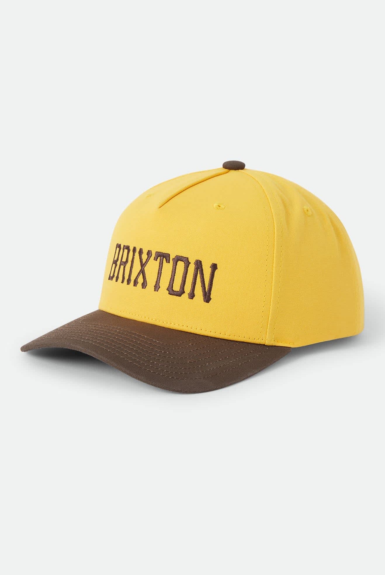 Unisex Homerun Snapback in the color Golden Hour/Walnut Brown - Front Product Laydown Image