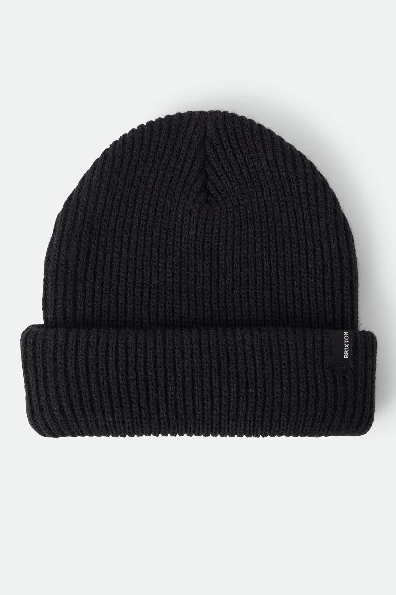 Unisex Chunky Heist Beanie in the color Black - Front Product Laydown Image