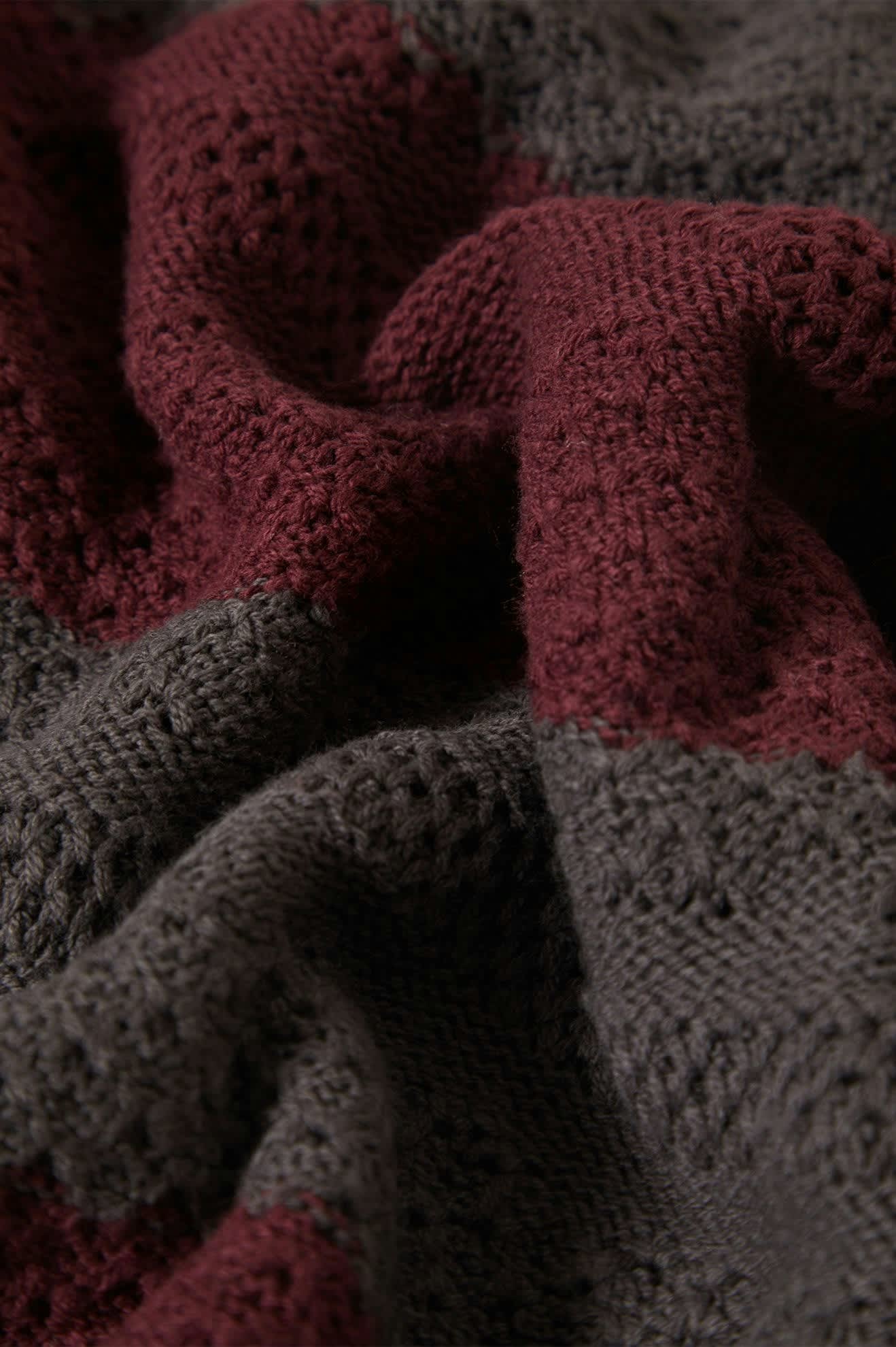 Men's Midnight Crew Sweater in the color Black/Port Stripe - Additional Laydown image