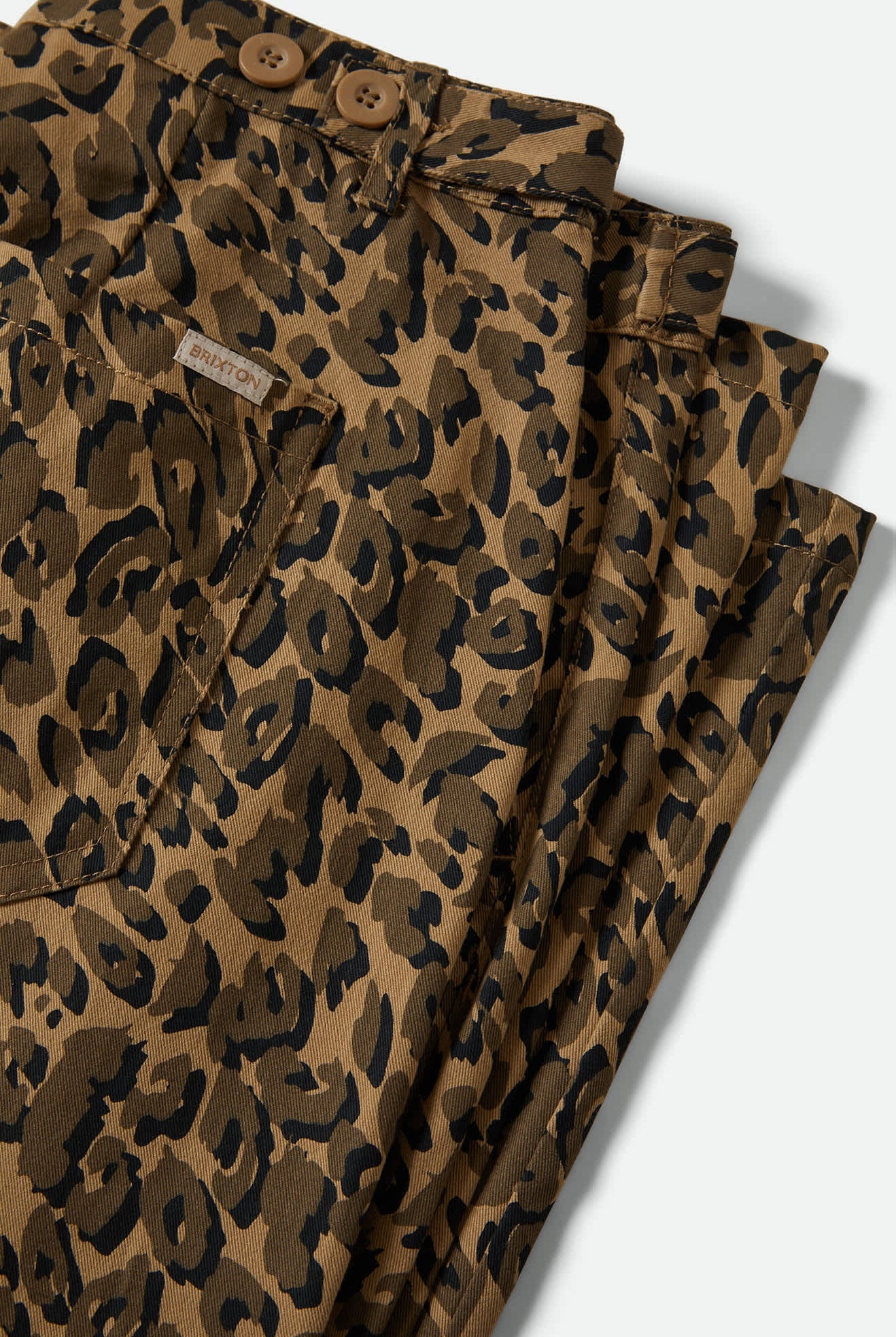 Women's Jane Utility Wide Leg Pant in the color Brown Cheetah - Additional Laydown image