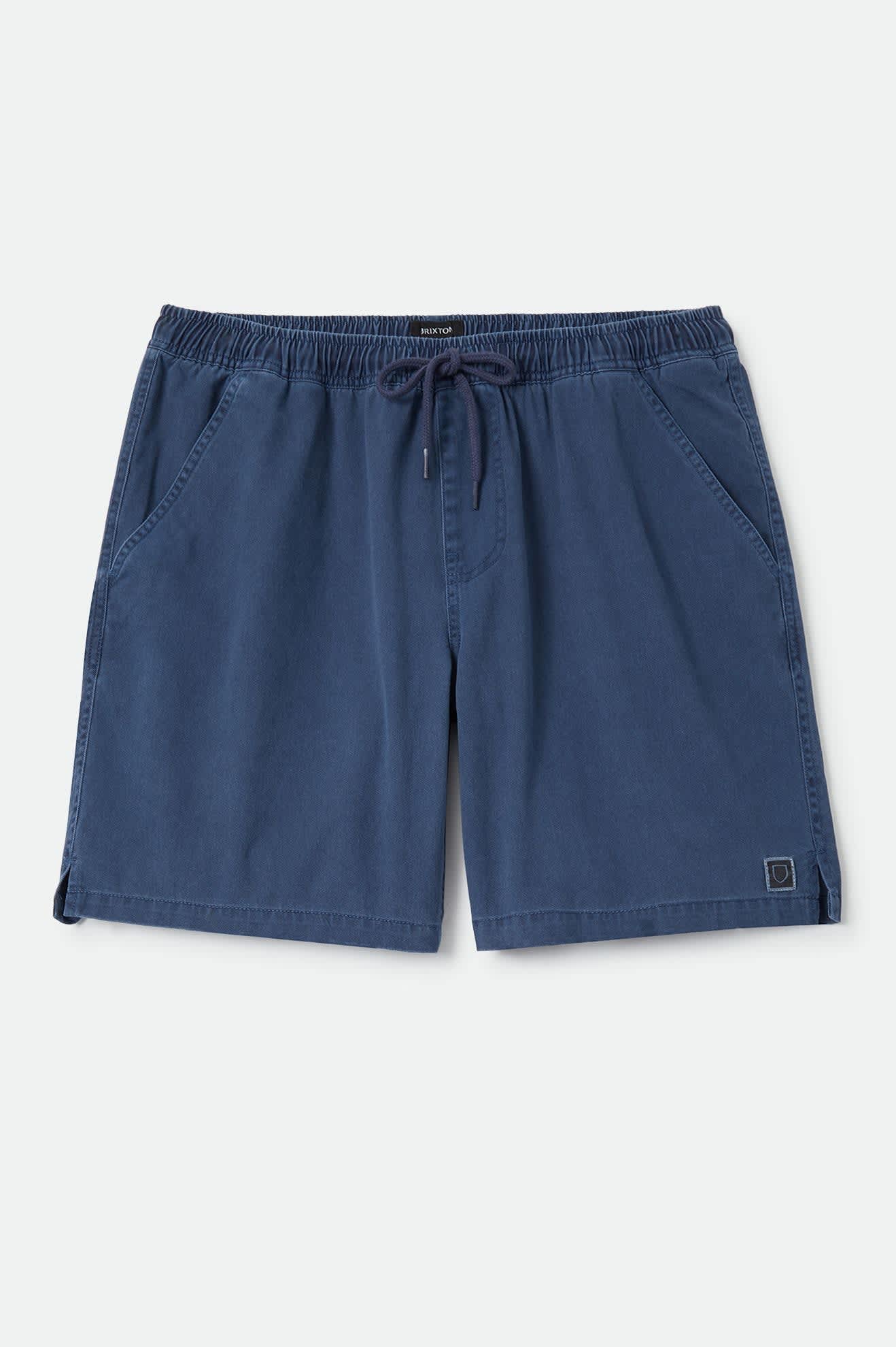 Men's Everyday Vintage Wash Short in the color Washed Navy - Front Product Laydown Image