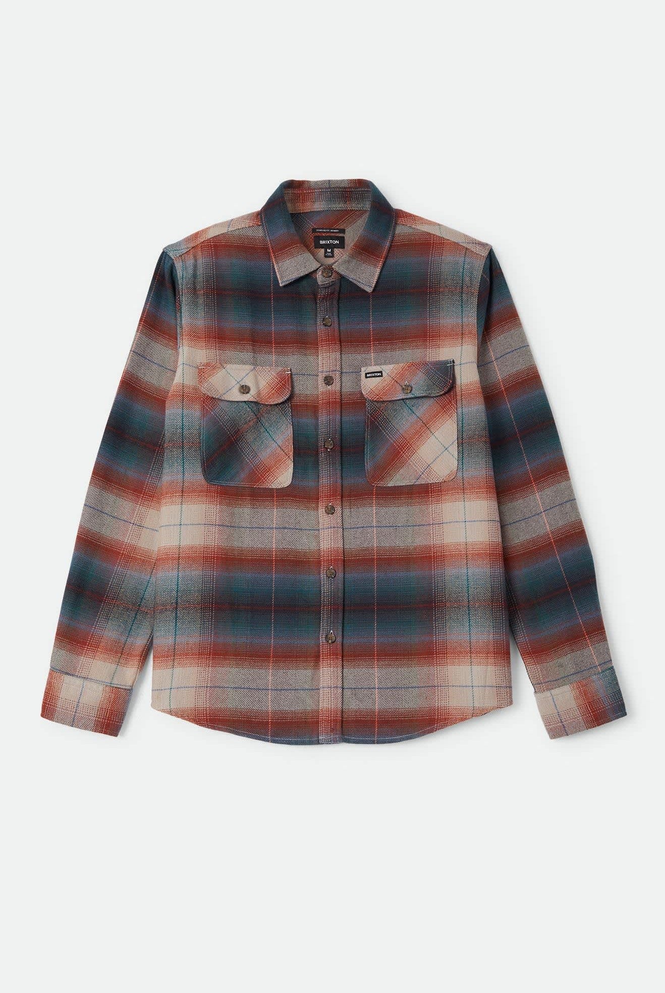 Men's Bowery Flannel in the color Multi Shadow - Front Product Laydown Image
