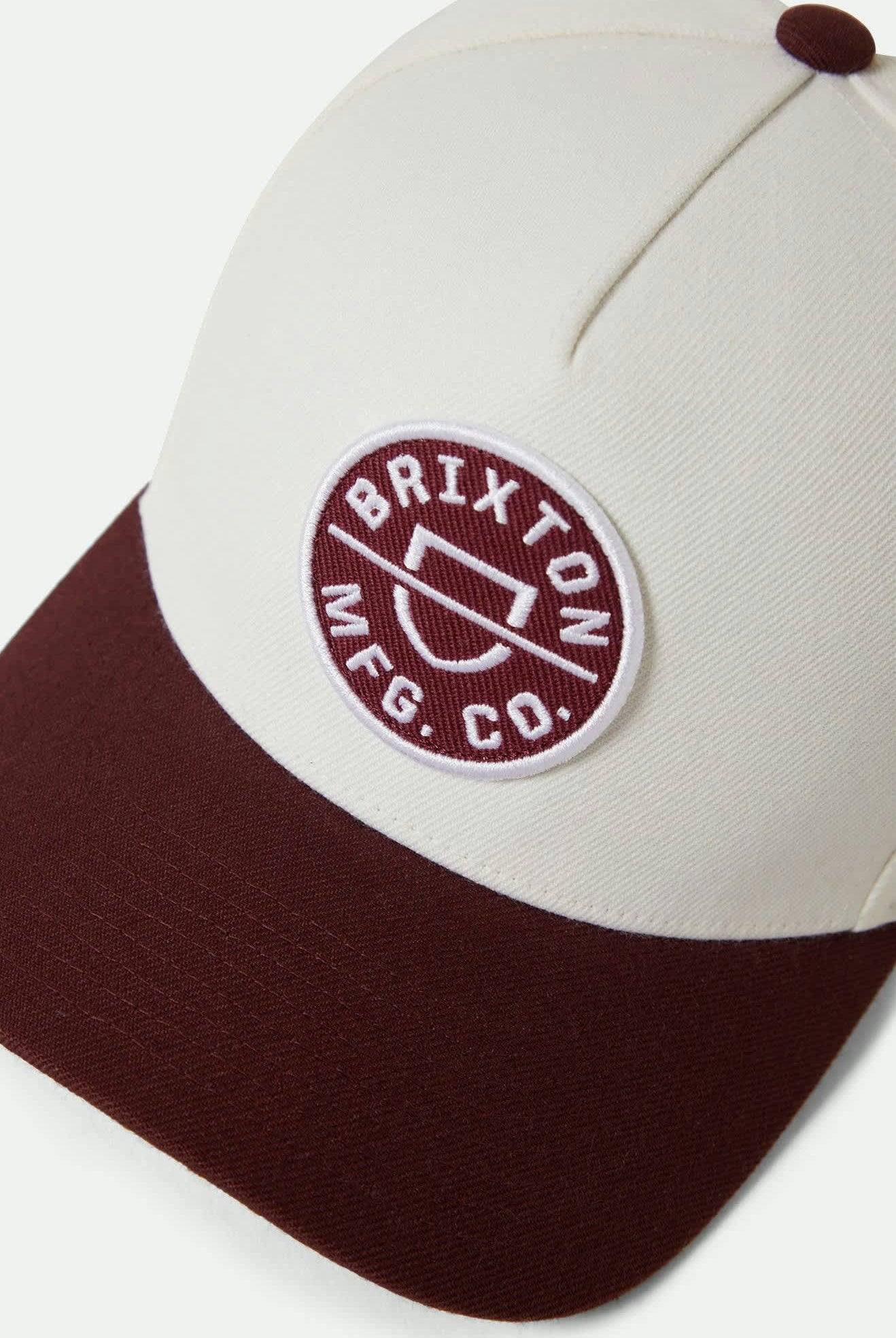 Unisex Crest Netplus Snapback in the color Port/Off White - Additional Laydown image