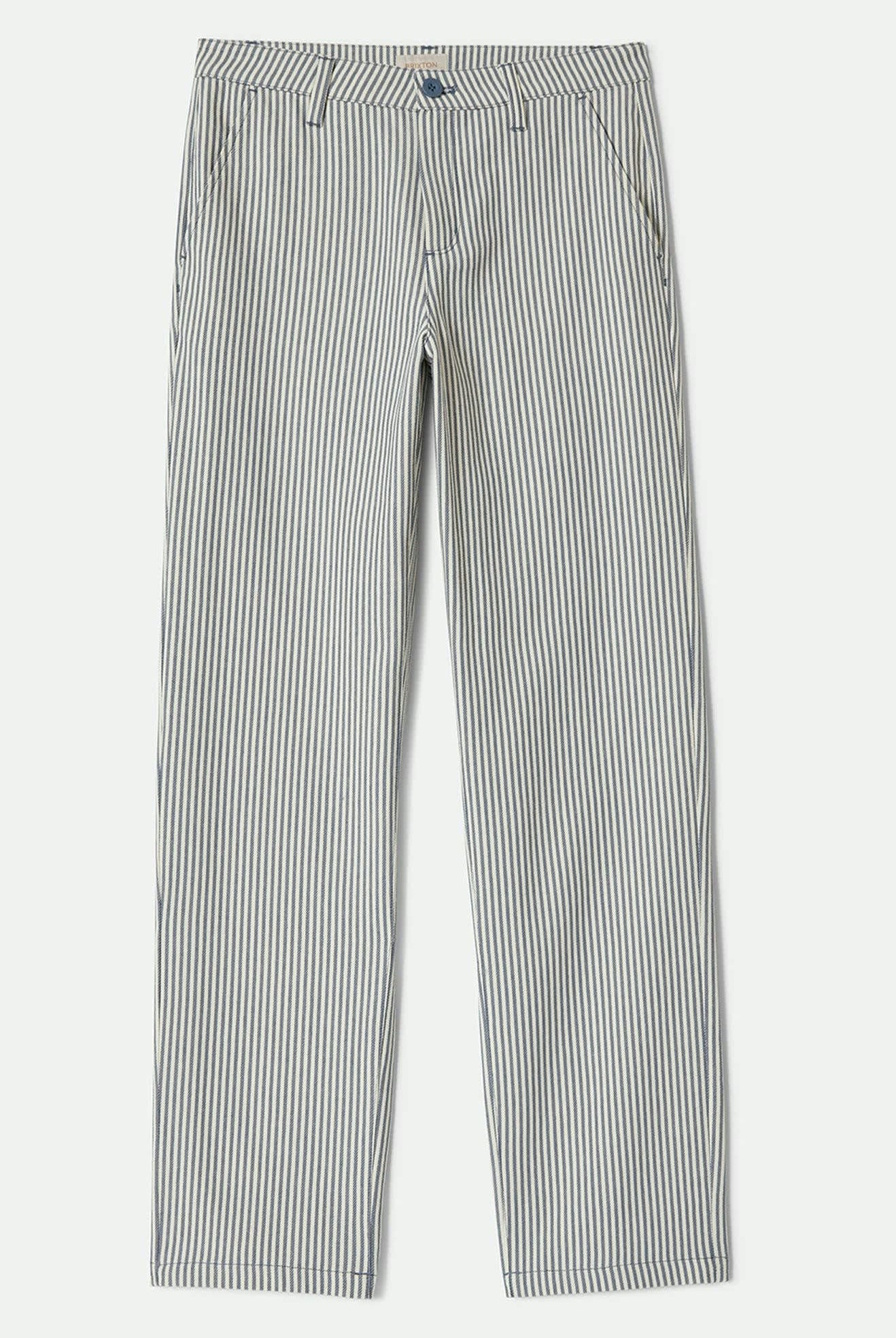 Women's Bedford Pant in the color Azure Blue Pinstripe - Front Product View