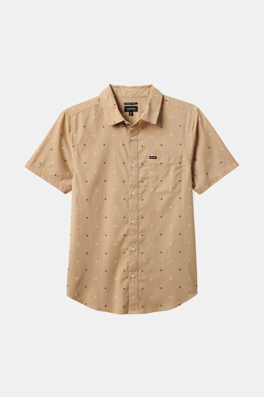 Brixton Men's Charter Print S/S Woven Shirt - Sand Pyramid | Profile