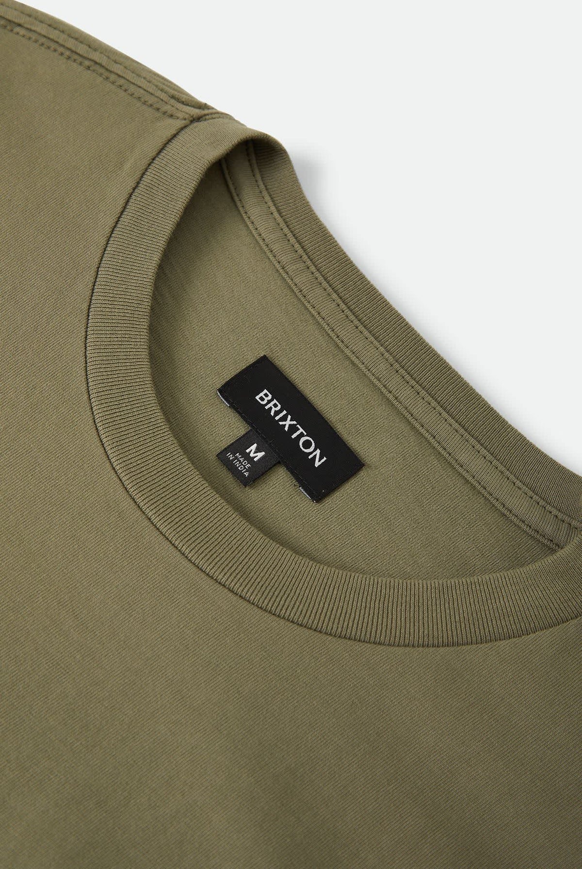 Men's Brixton Baseline Relaxed T-Shirt in the color Olive Surplus Vintage Wash - Additional Laydown image