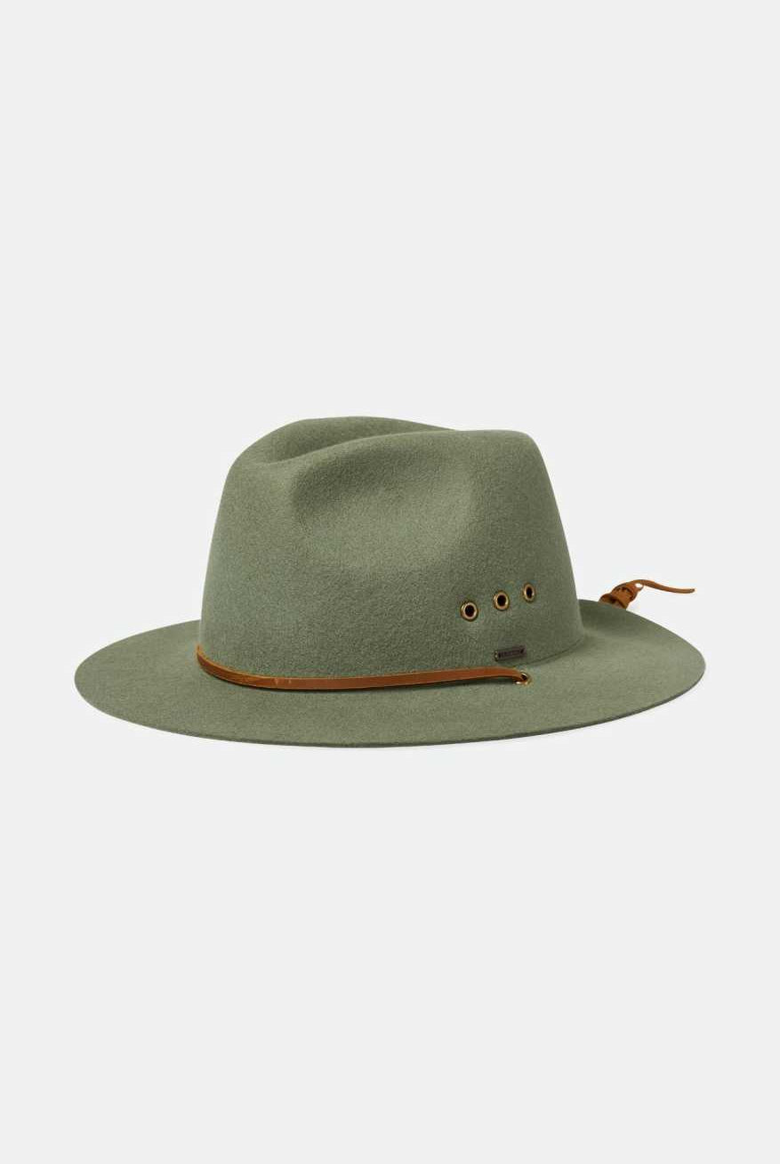 Brixton Unisex Wesley WTHR GUARD™ Packable Fedora - Light Moss | Main