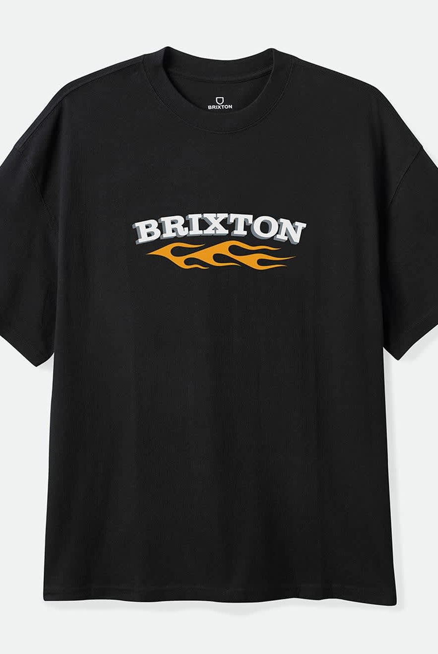 Men's Clifton Boxed Crop T-Shirt in the color Black - Front Product Laydown Image