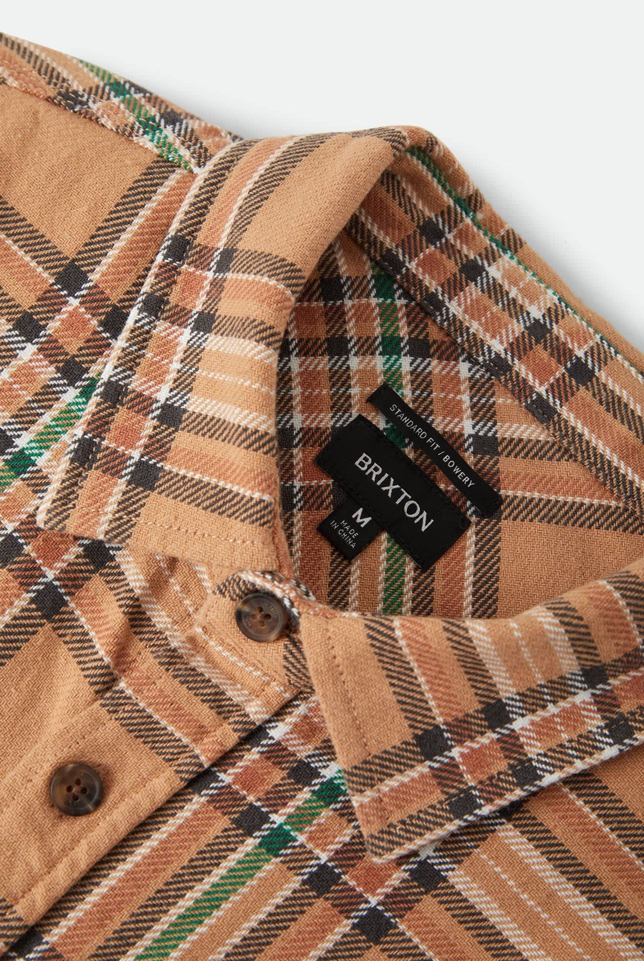 Men's Bowery Flannel in the color Khaki/Multi - Additional Laydown image