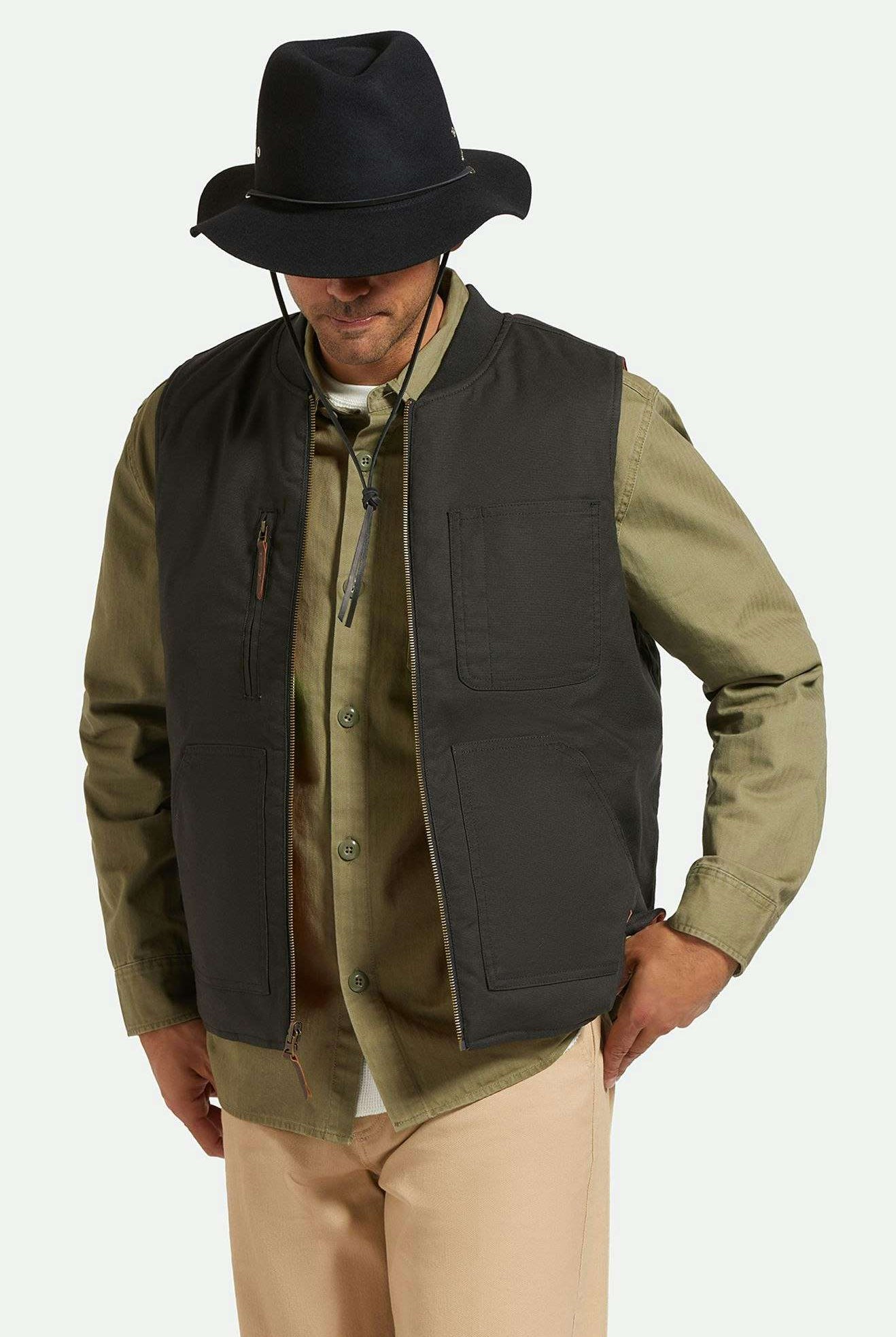 Brixton Unisex Wesley WTHR GUARD™ Packable Fedora - Black | Front fit