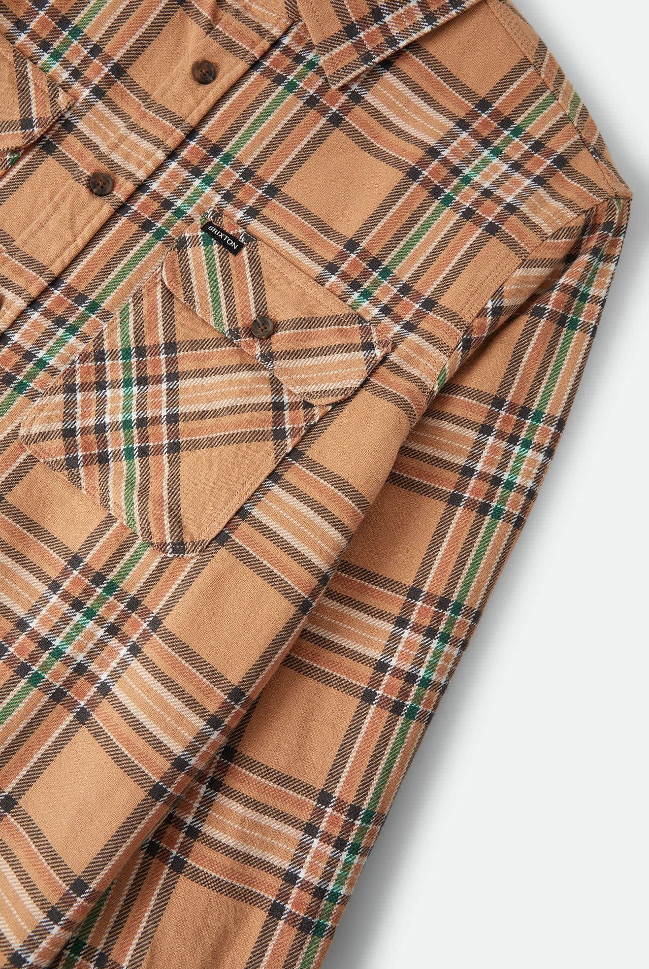 Men's Bowery Flannel in the color Khaki/Multi - Additional Laydown image
