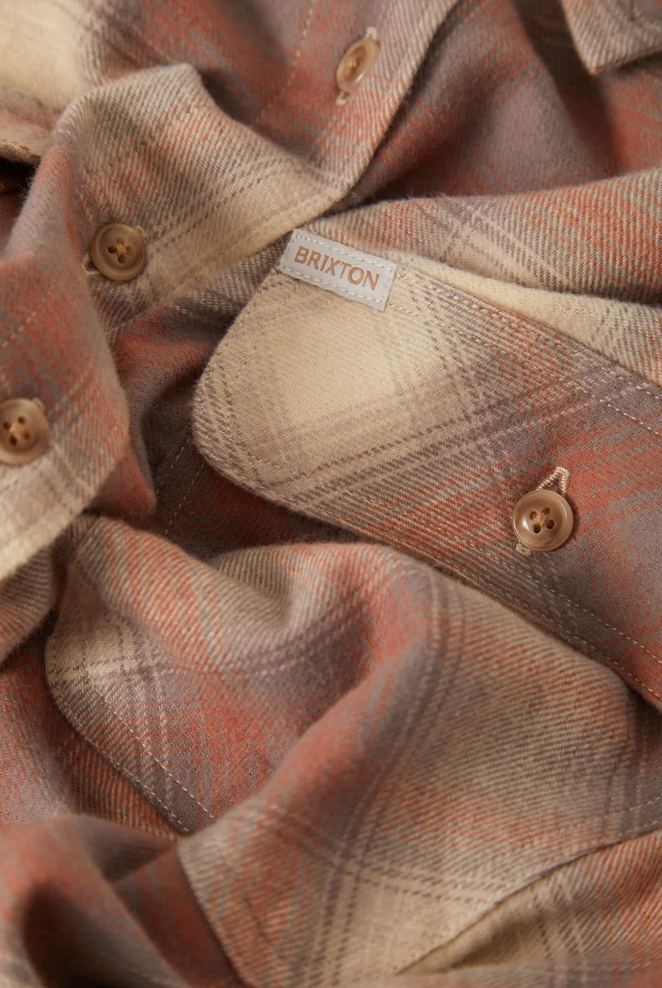 Women's Bowery Crop Women's Overshirt in the color Soft Tan Window Plaid - Additional Laydown image
