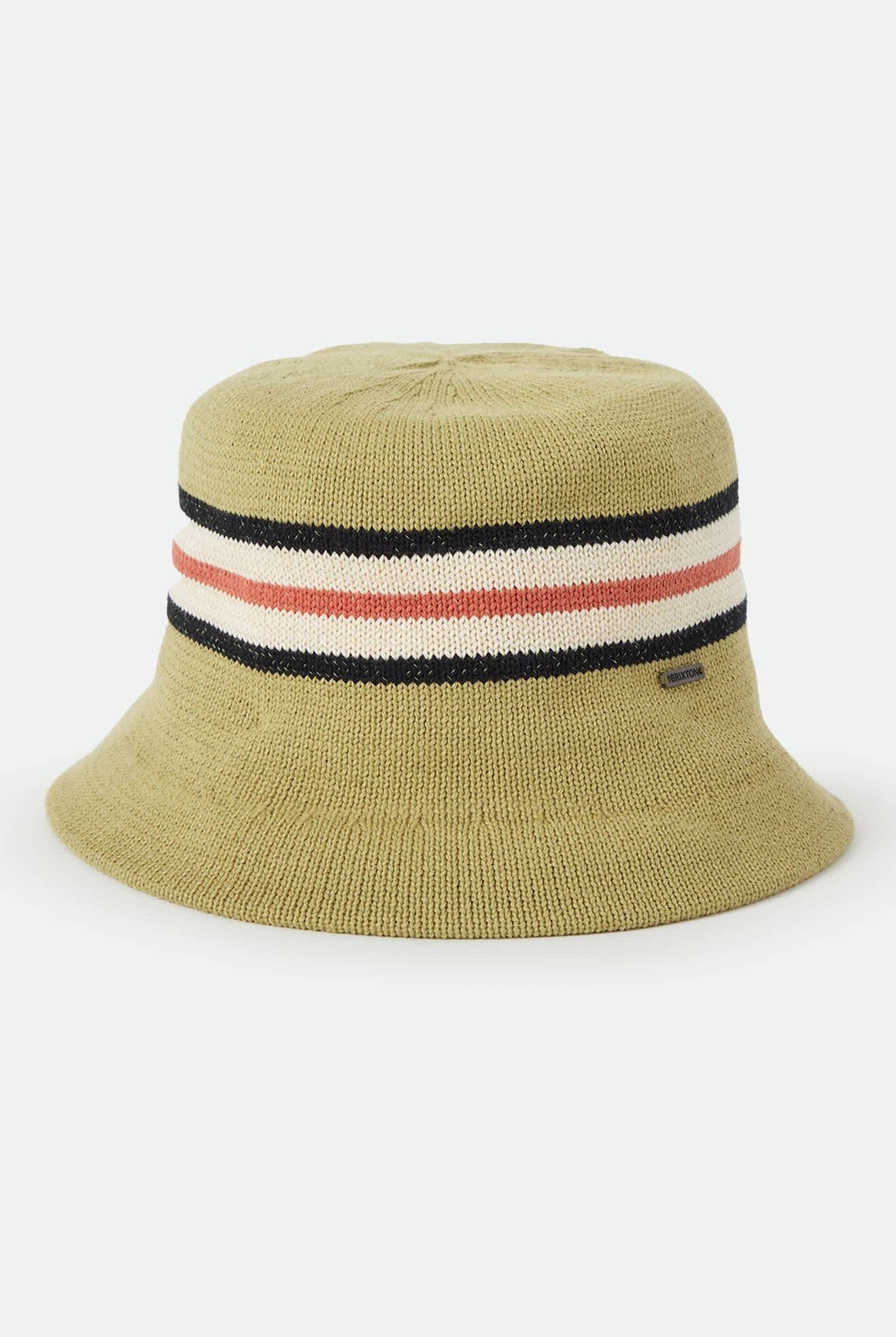 Unisex Redding Knit Packable Hat in the color Green Multi Stripe - Front Product Laydown Image