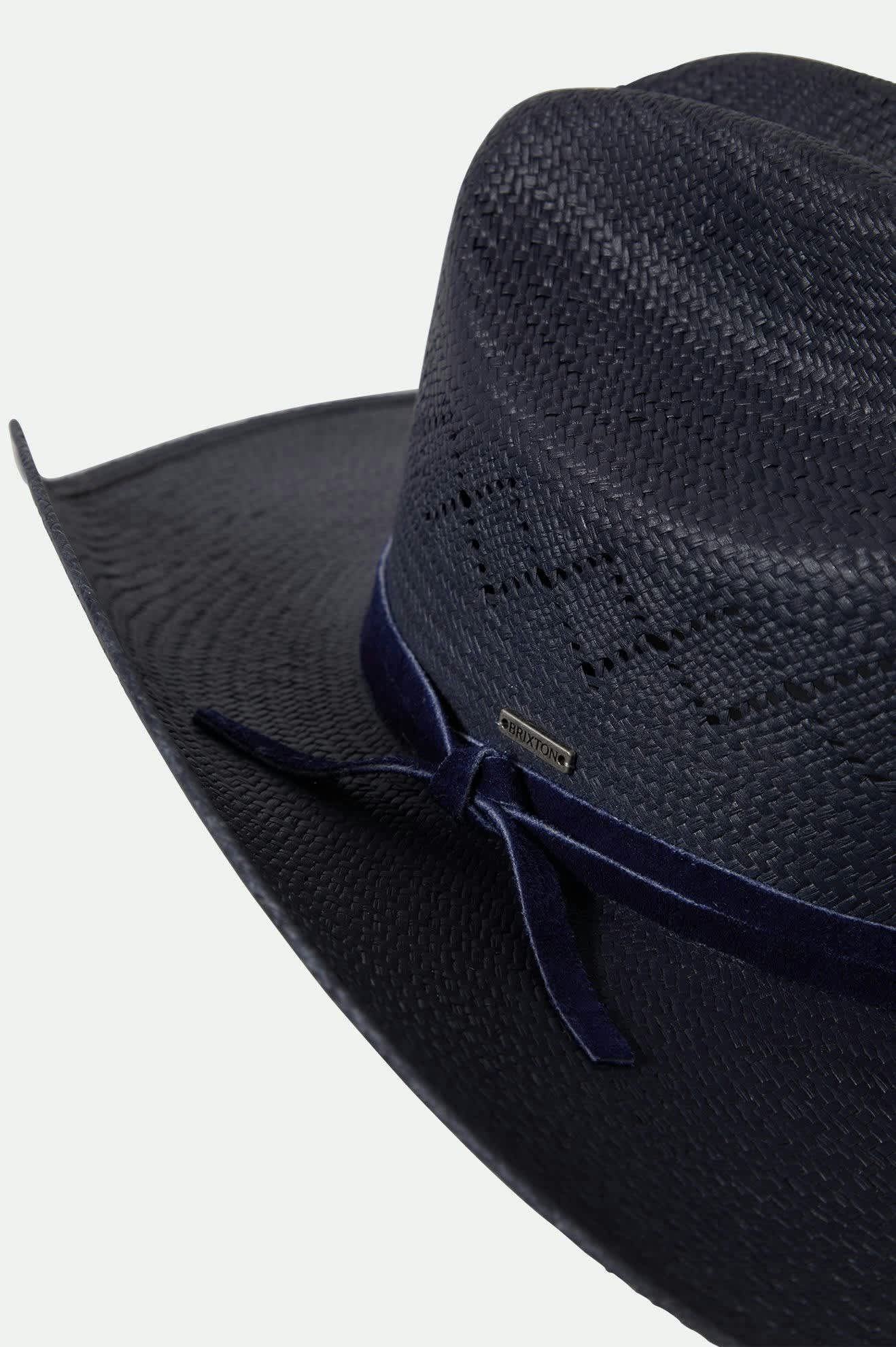 Unisex Laredo Panama Straw Cowboy Hat in the color Navy - Additional Laydown image