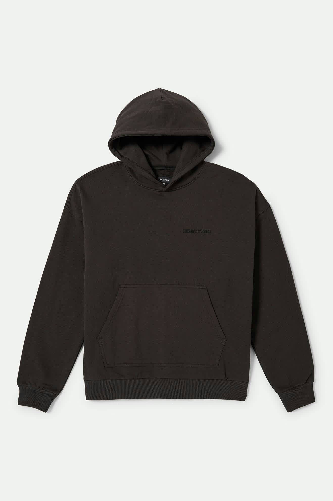 Men's Embroidered Heavyweight Oversized Hoodie in the color Black - Front Product View