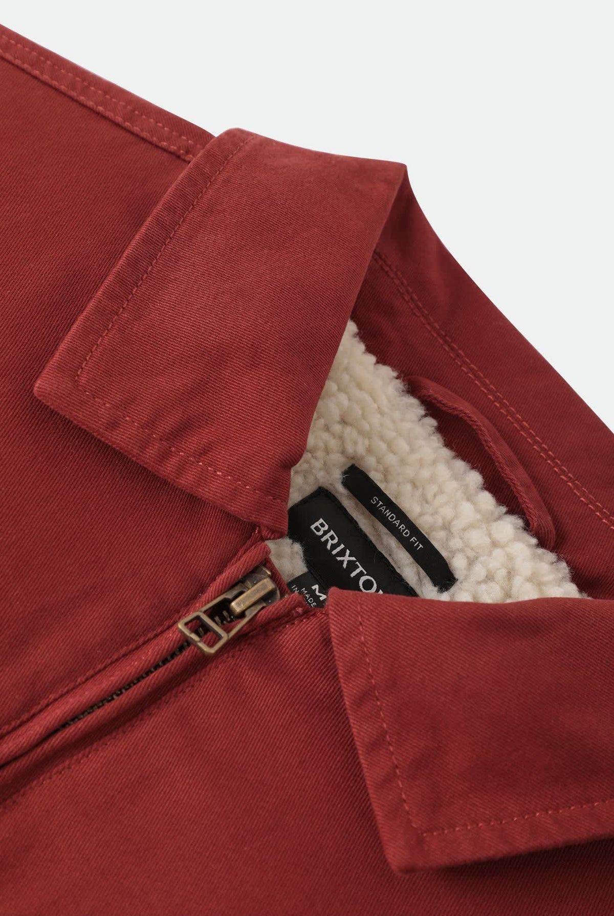 Men's Mechanic Garage Zip Lined Jacket in the color Dark Brick - Additional Laydown image