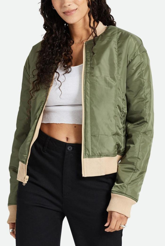Women's Fit, Featured View | Utopia Reversible Bomber Jacket - Sesame