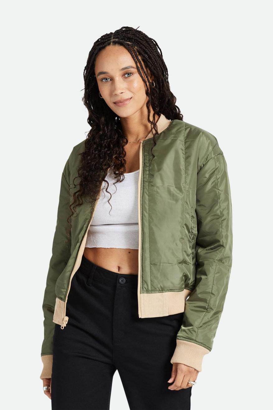 Women's Fit, Featured View | Utopia Reversible Bomber Jacket - Sesame