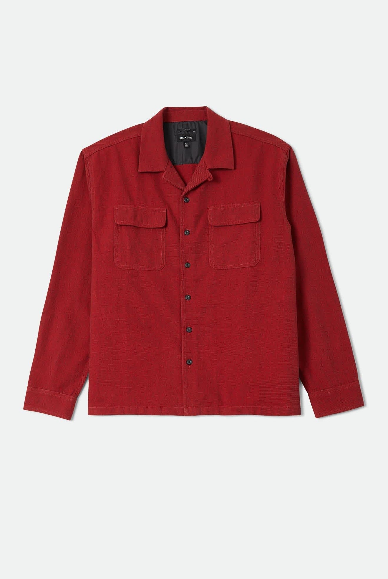 Men's Century Overshirt in the color Red/Black Micro - Front Product Laydown Image