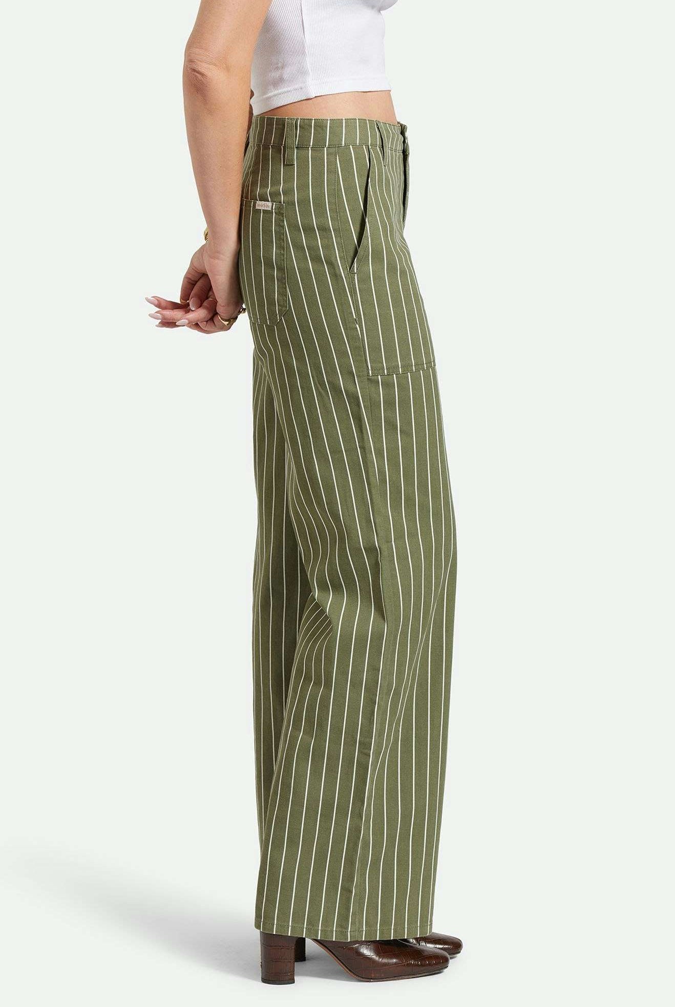 Women's Side Fit | Vintage Military Lightweight Pant - Olive Surplus/Whitecap Pinstripe