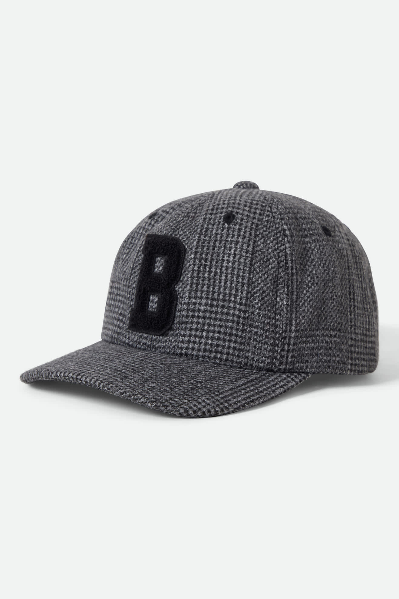 Unisex Big B Adjustable Hat in the color Grey Shadow Plaid - Front Product View