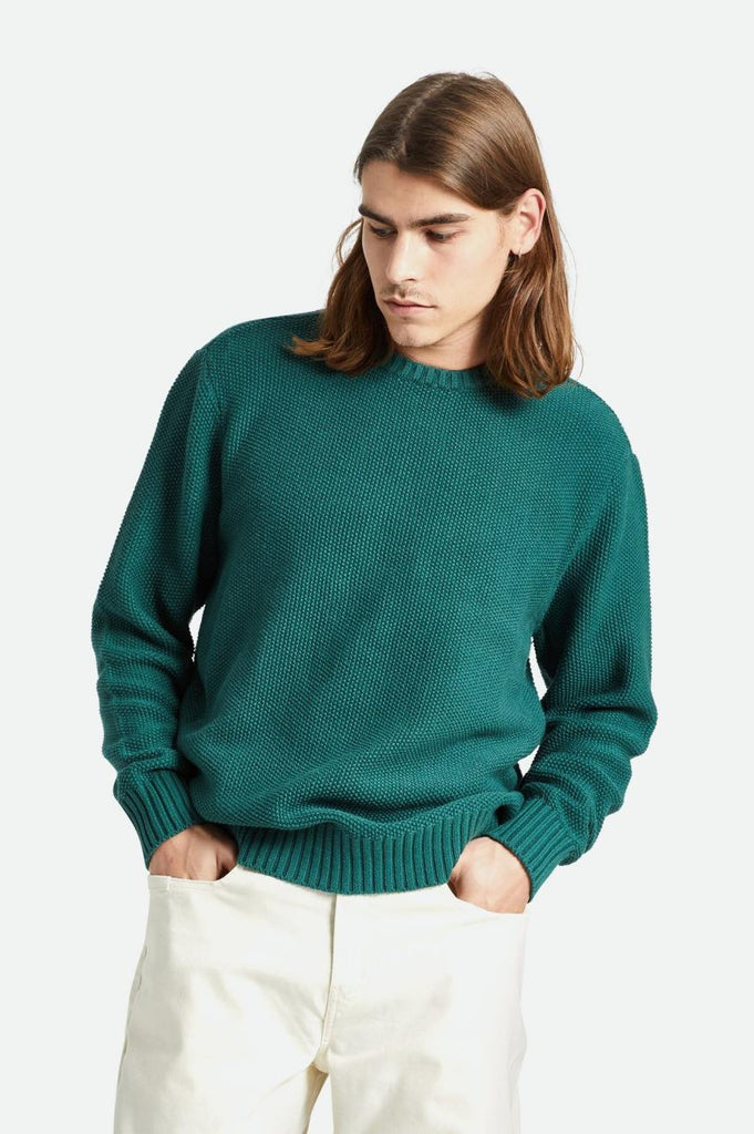 Men's Fit, Front View | Jacques Waffle Knit Sweater - Pine Needle