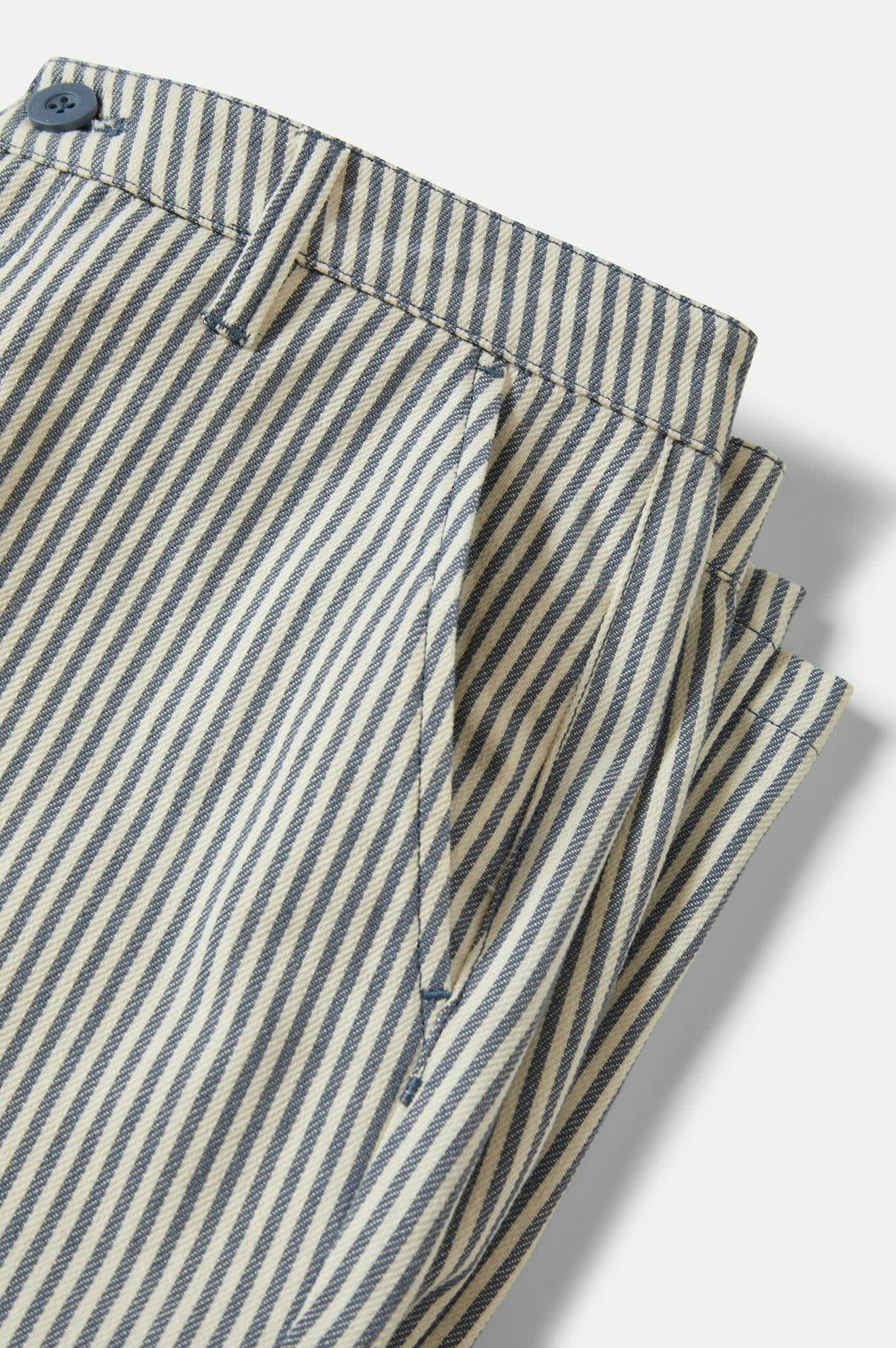 Women's Bedford Pant in the color Azure Blue Pinstripe - Additional Laydown image