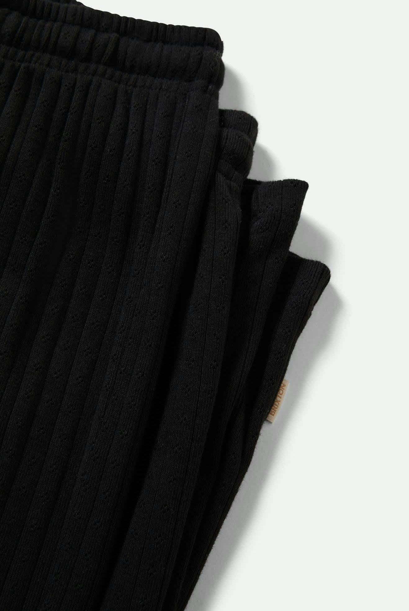 Women's Pointelle Lounge Pant in the color Black - Additional Laydown image