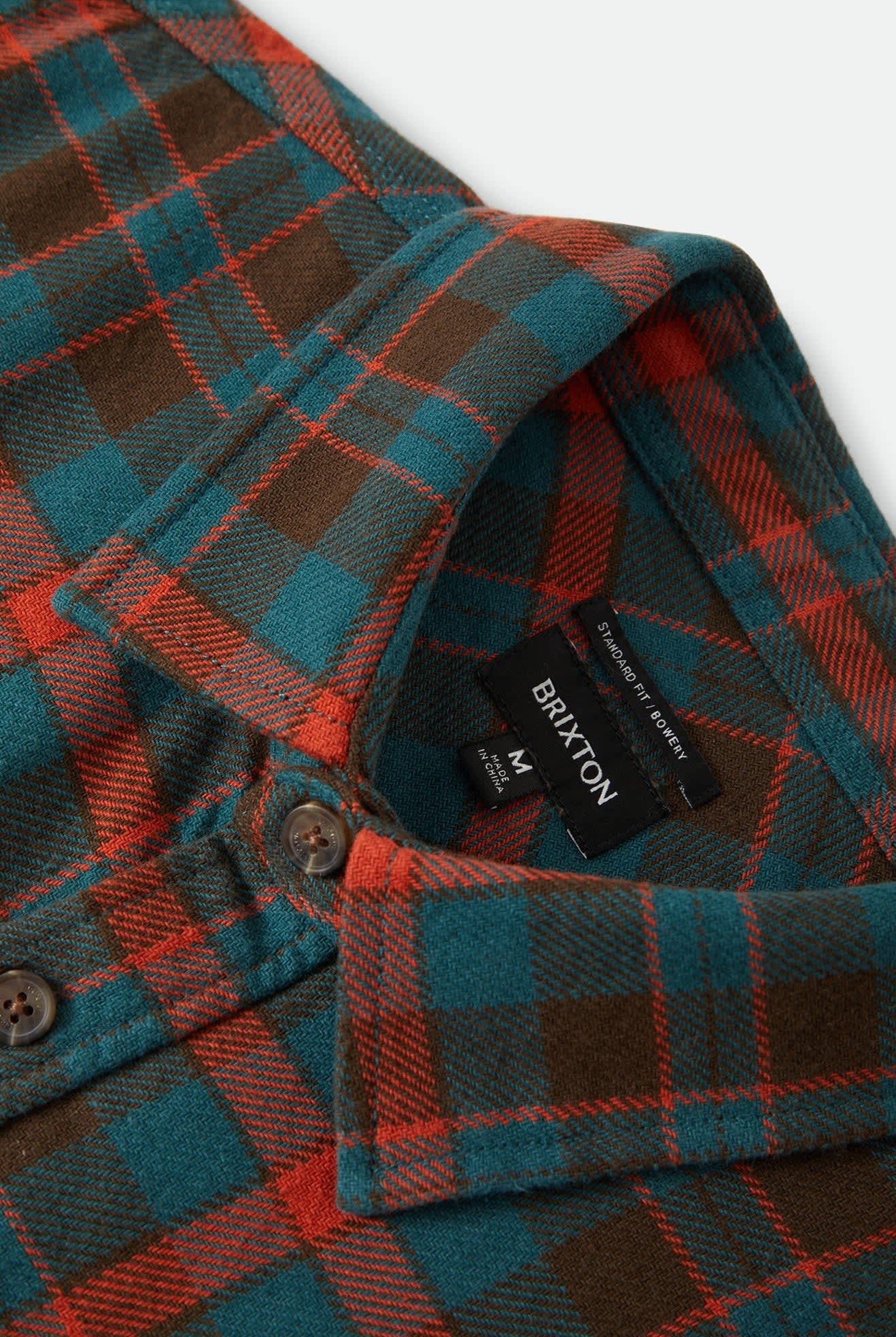 Men's Bowery Flannel in the color Walnut Brown/Ultra Marine - Additional Laydown image
