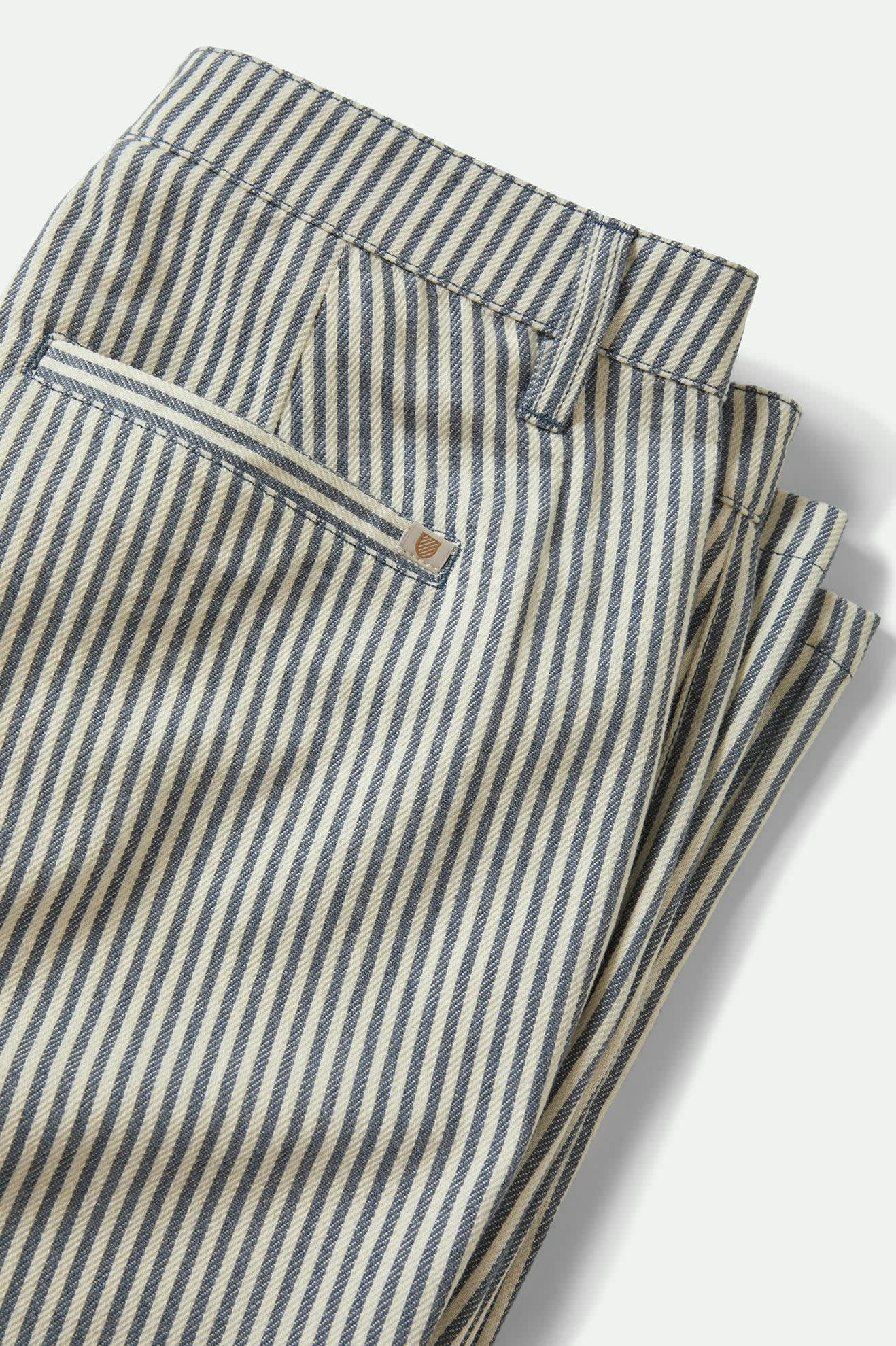 Women's Bedford Pant in the color Azure Blue Pinstripe - Additional Laydown image
