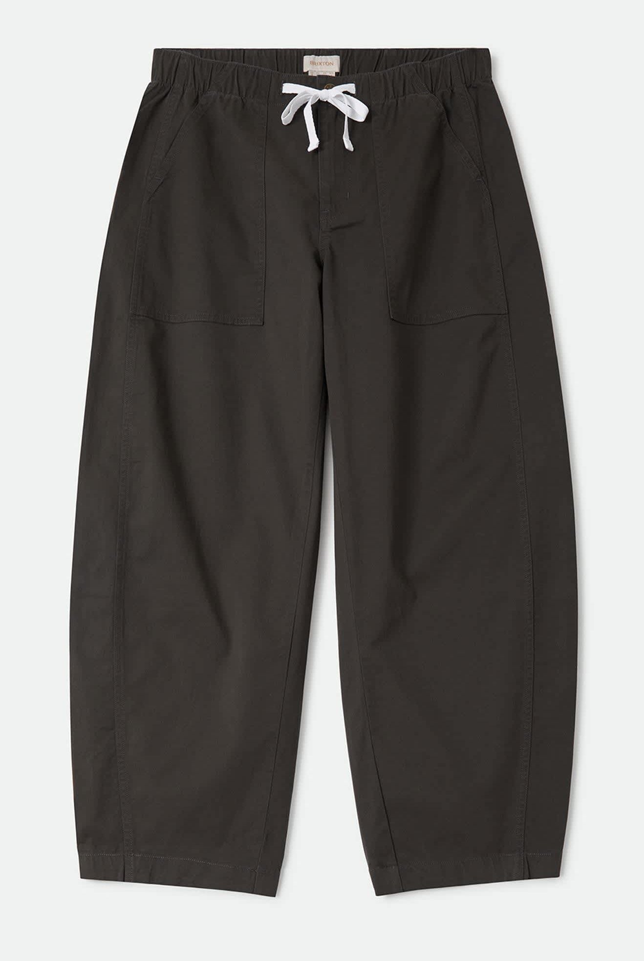 Women's Utility Everyday Barrel Pant in the color Washed Black - Front Product Laydown Image