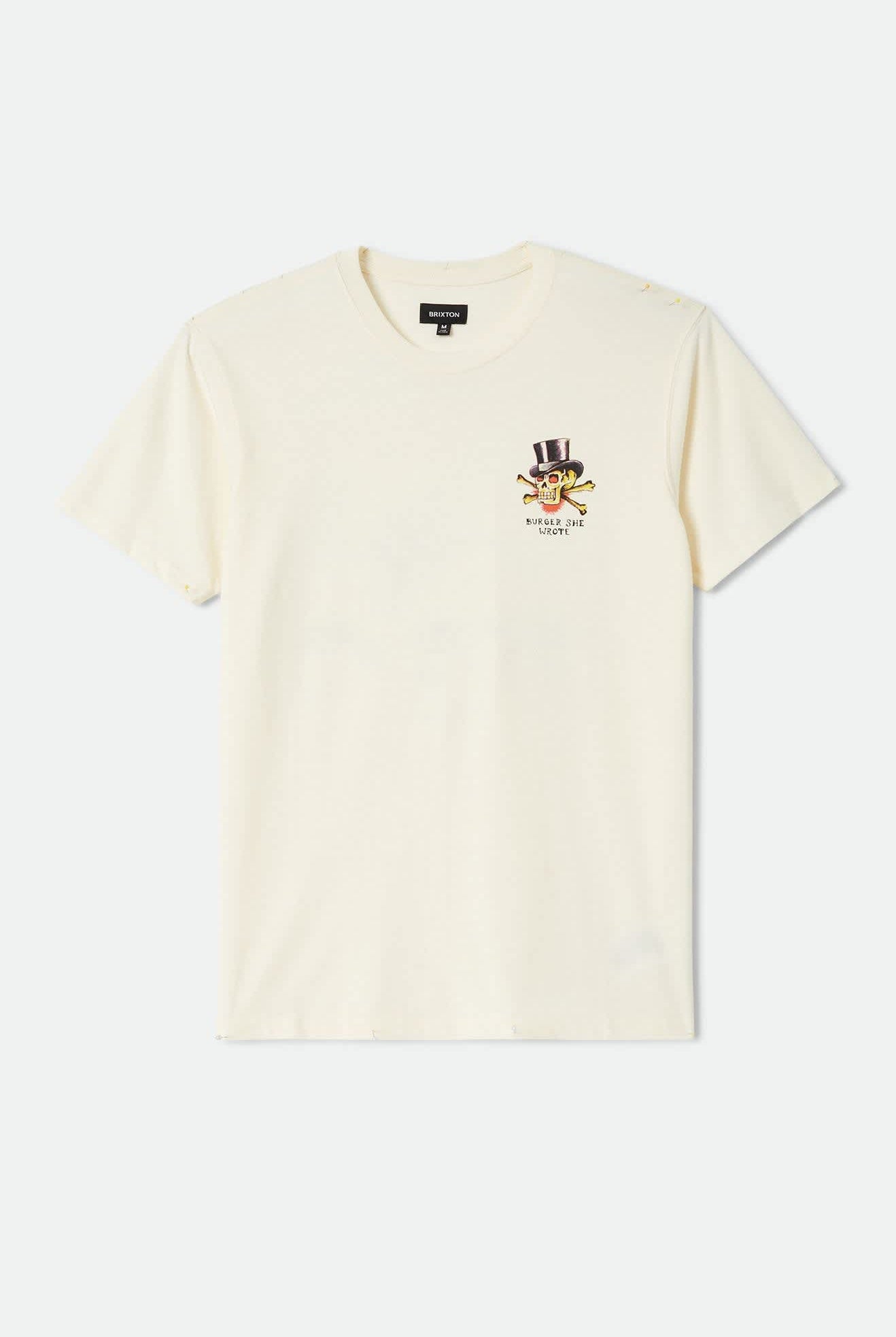 Men's Burger She Wrote Standard T-Shirt in the color Natural - Front Product Laydown Image