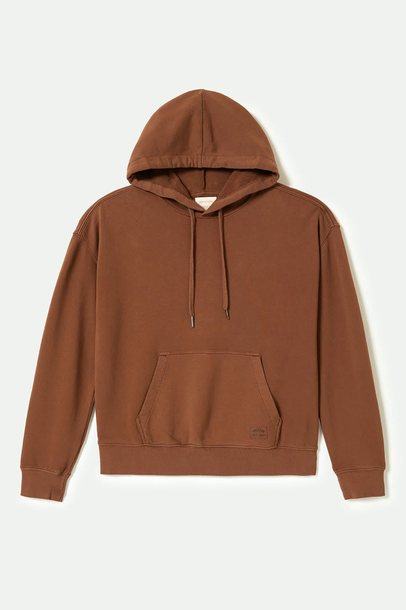 Women's Cross Loop French Terry Hoodie in the color Pinecone Brown - Front Product View
