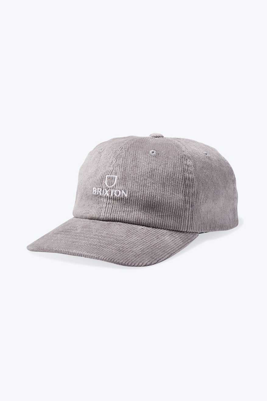 Brixton Men's Alpha LP Adjustable Hat - Cinder Grey Cord | Profile