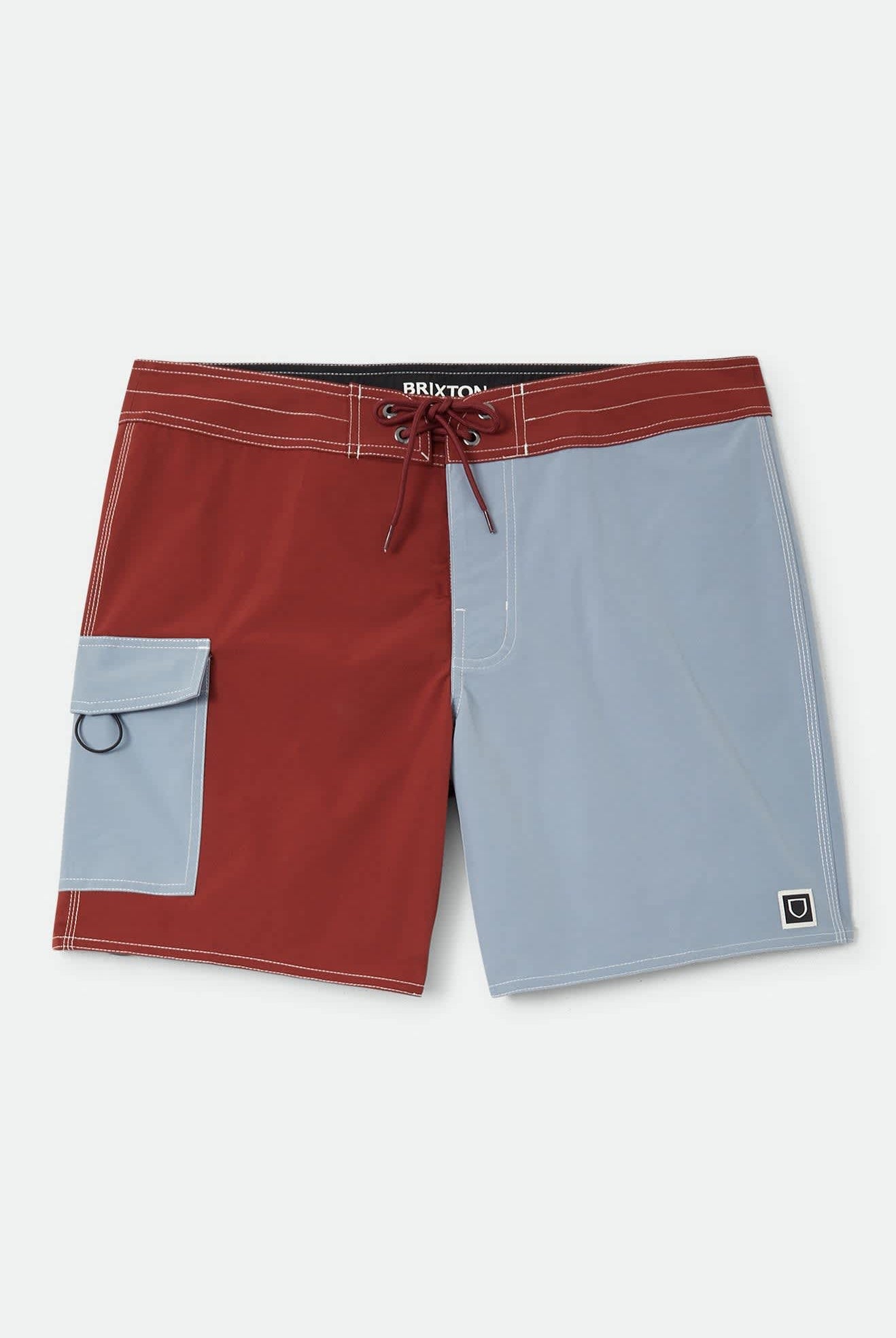 Men's Classic Trunk 17" in the color Dark Brick/Dusty Blue - Front Product Laydown Image