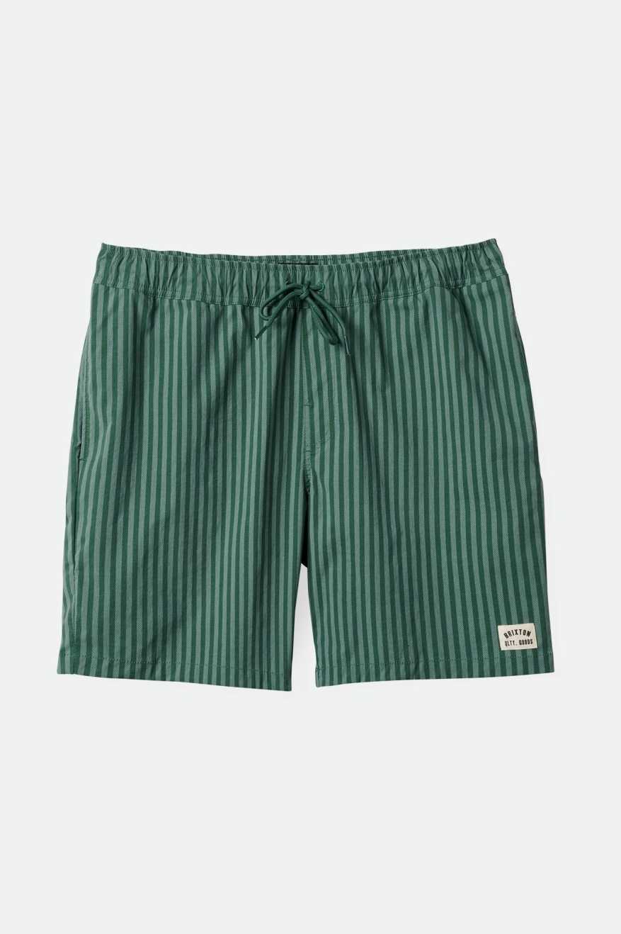 Brixton Men's Voyage Hybrid Short 7" - Trekking Green Herringbone | Profile
