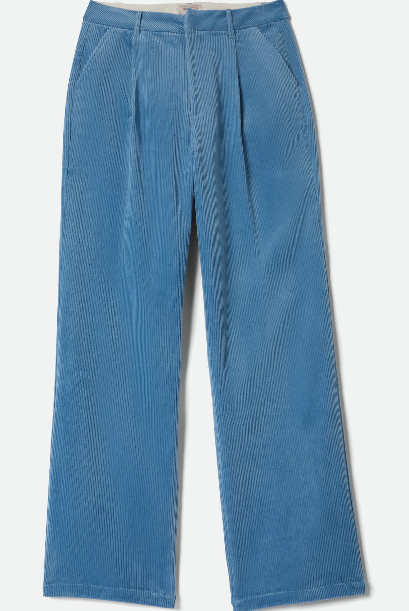 Women's Ludlow Trouser Pant in the color Borrowed Blue Corduroy - Front Product Laydown Image