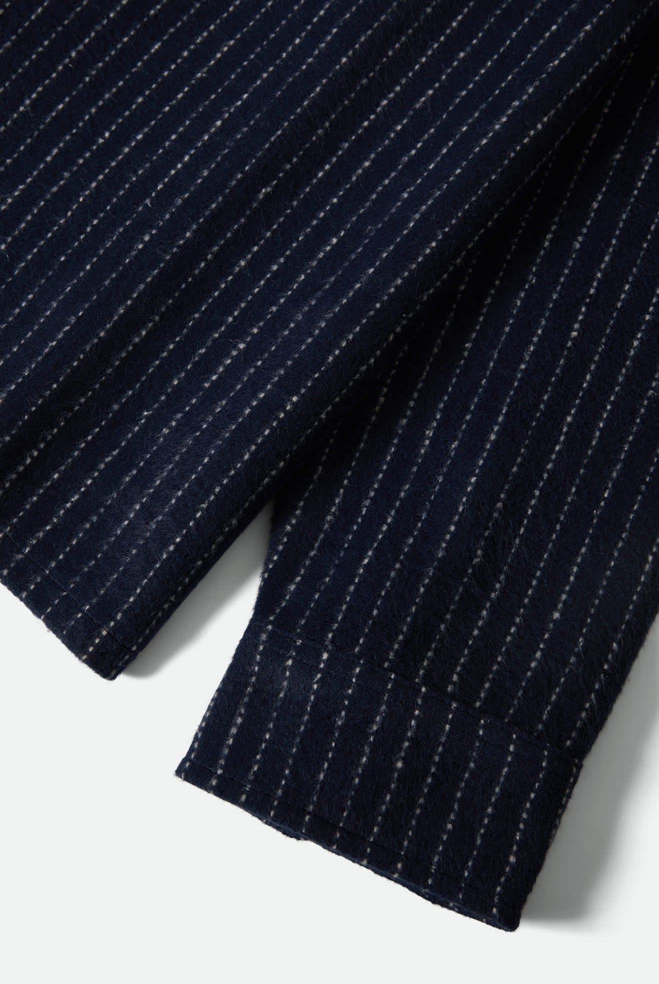 Men's Selden Soft Brushed Flannel in the color Mood Indigo Pinestripe - Additional Laydown image