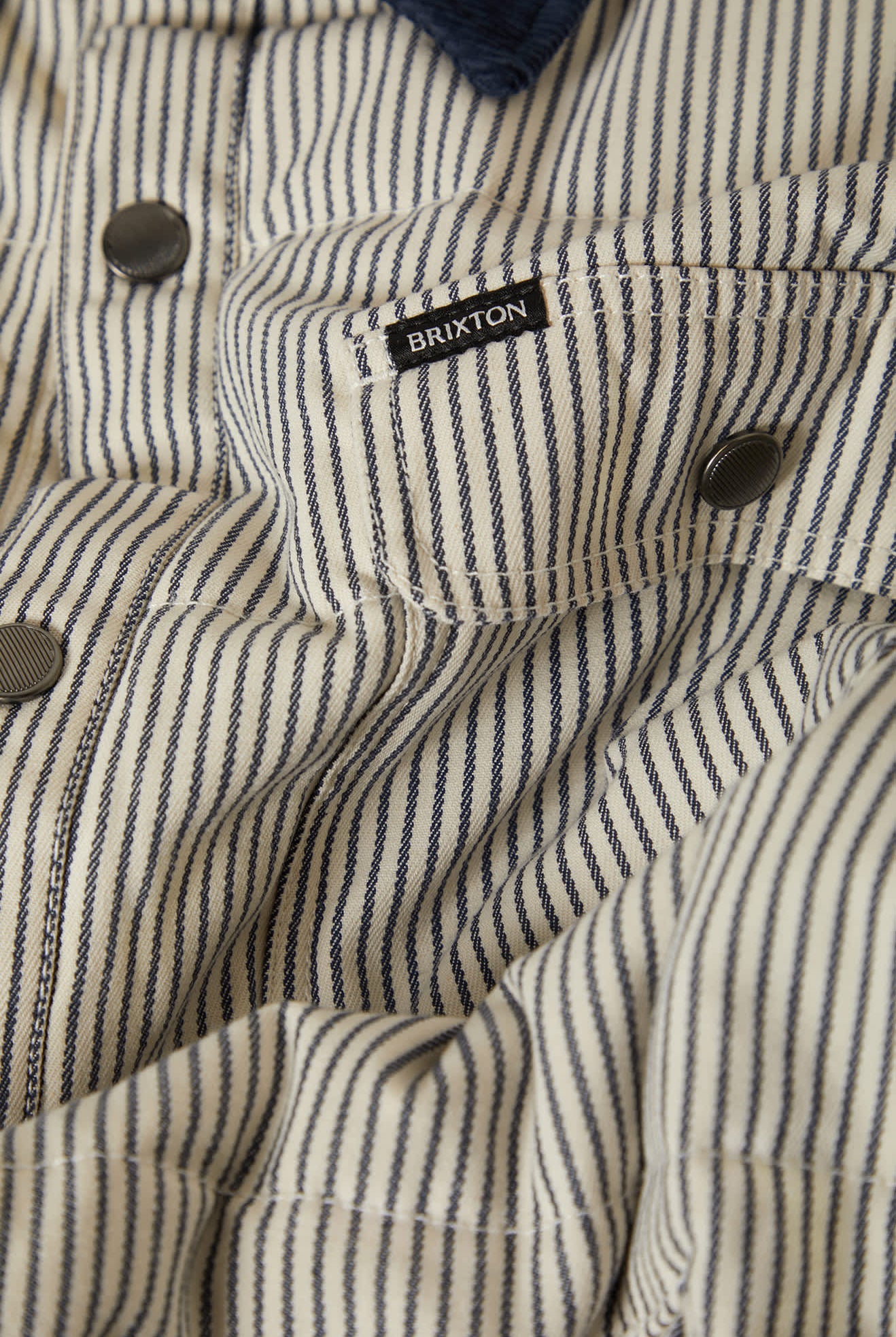 Men's Cass Jacket in the color Whitecap/Mood Indigo Hickory S - Additional Laydown image