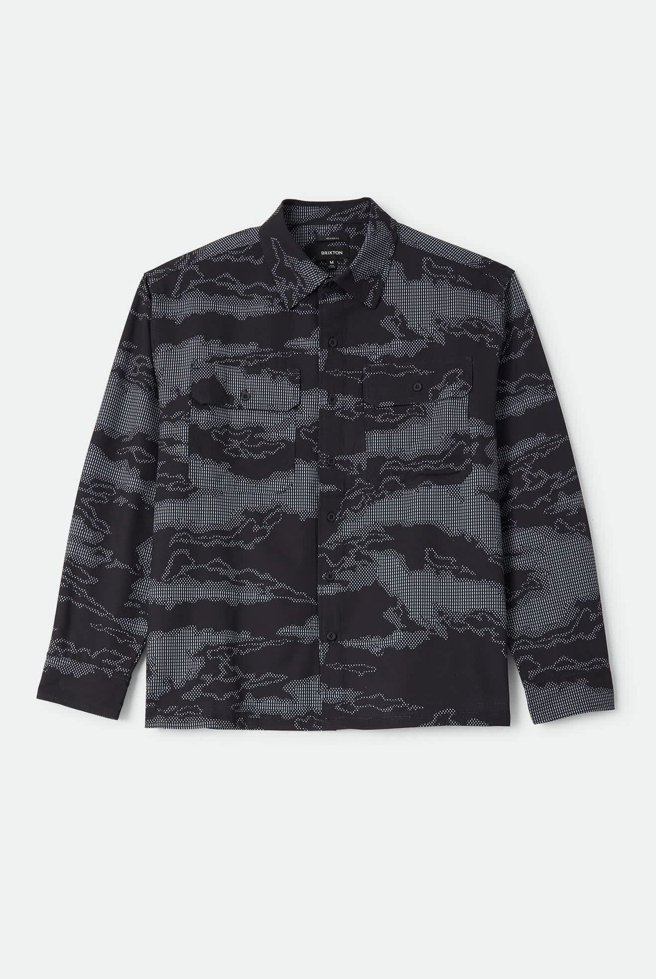 Men's Journey Lightweight Shirt in the color Black Camo - Front Product Laydown Image