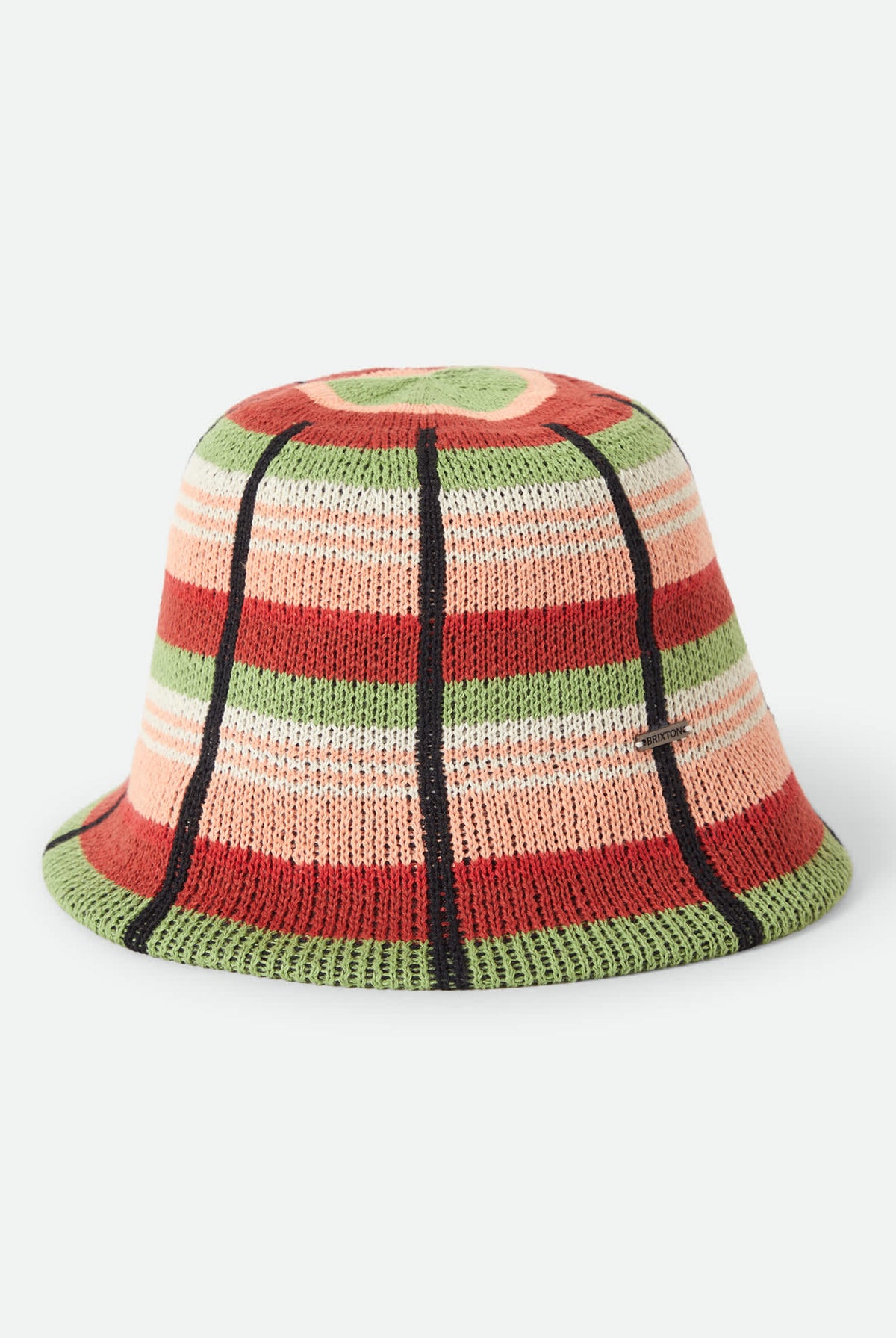 Women's Redding Knit Packable Hat in the color Peach Cobbler Multi Stripe - Front Product Laydown Image
