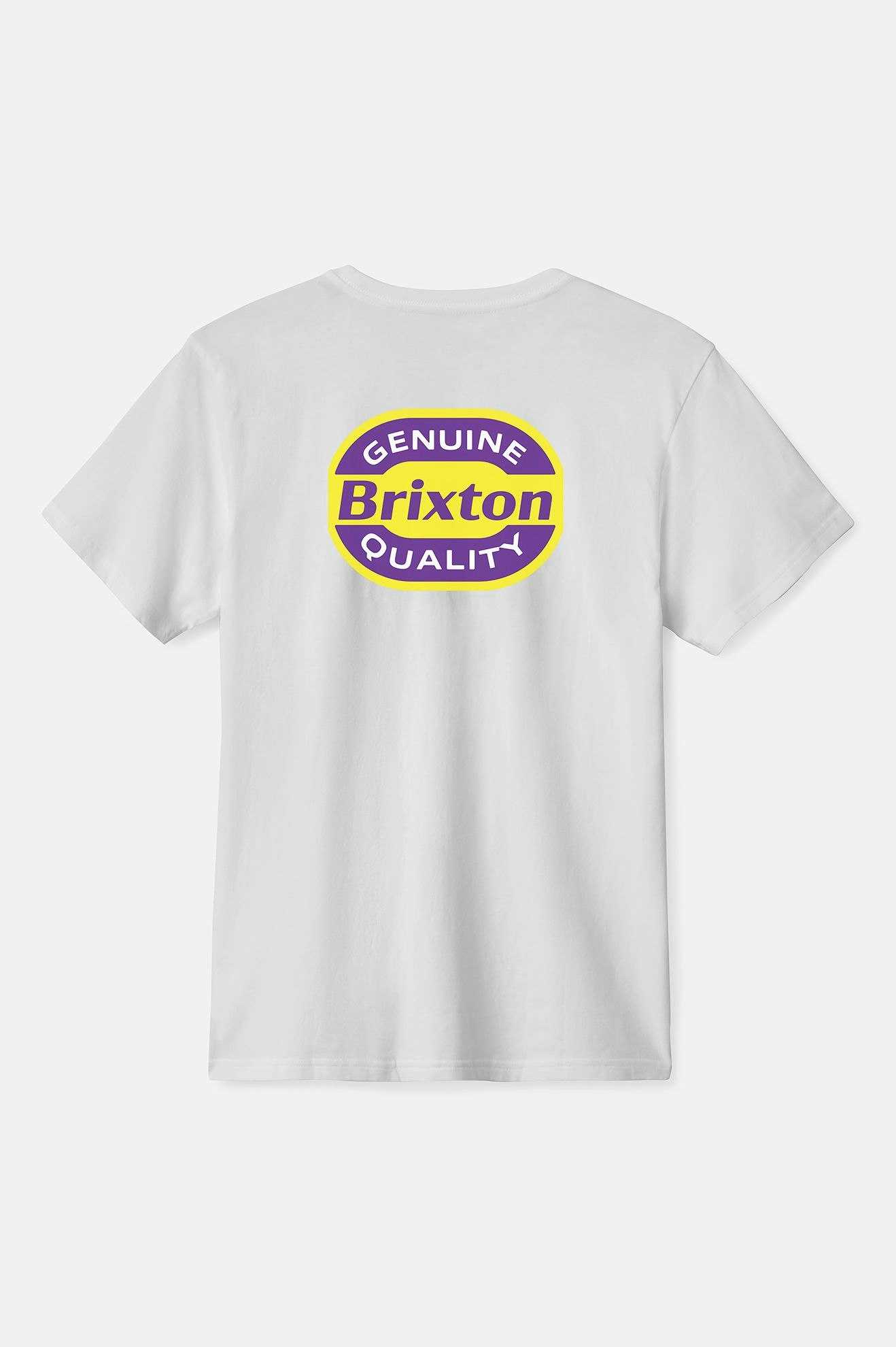 Brixton Men's Neon Keaton S/S Standard T-Shirt - White | Back