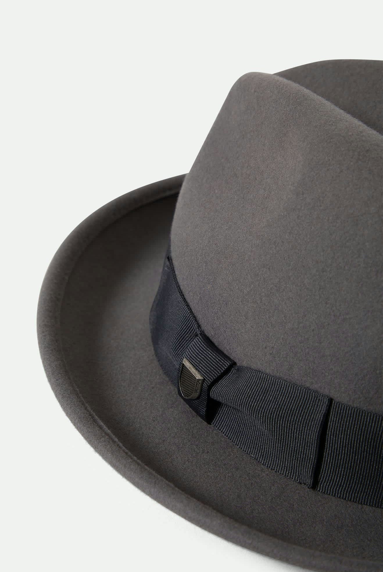 Unisex Horton Convertabrim Packable Fedora in the color Grey/Charcoal - Additional Laydown image