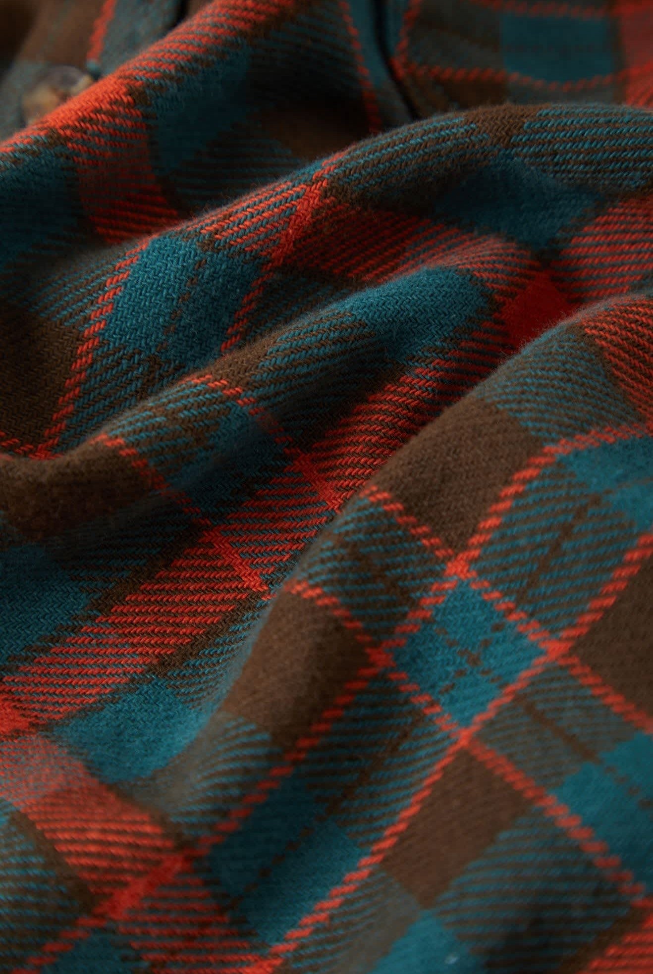 Men's Bowery Flannel in the color Walnut Brown/Ultra Marine - Additional Laydown image