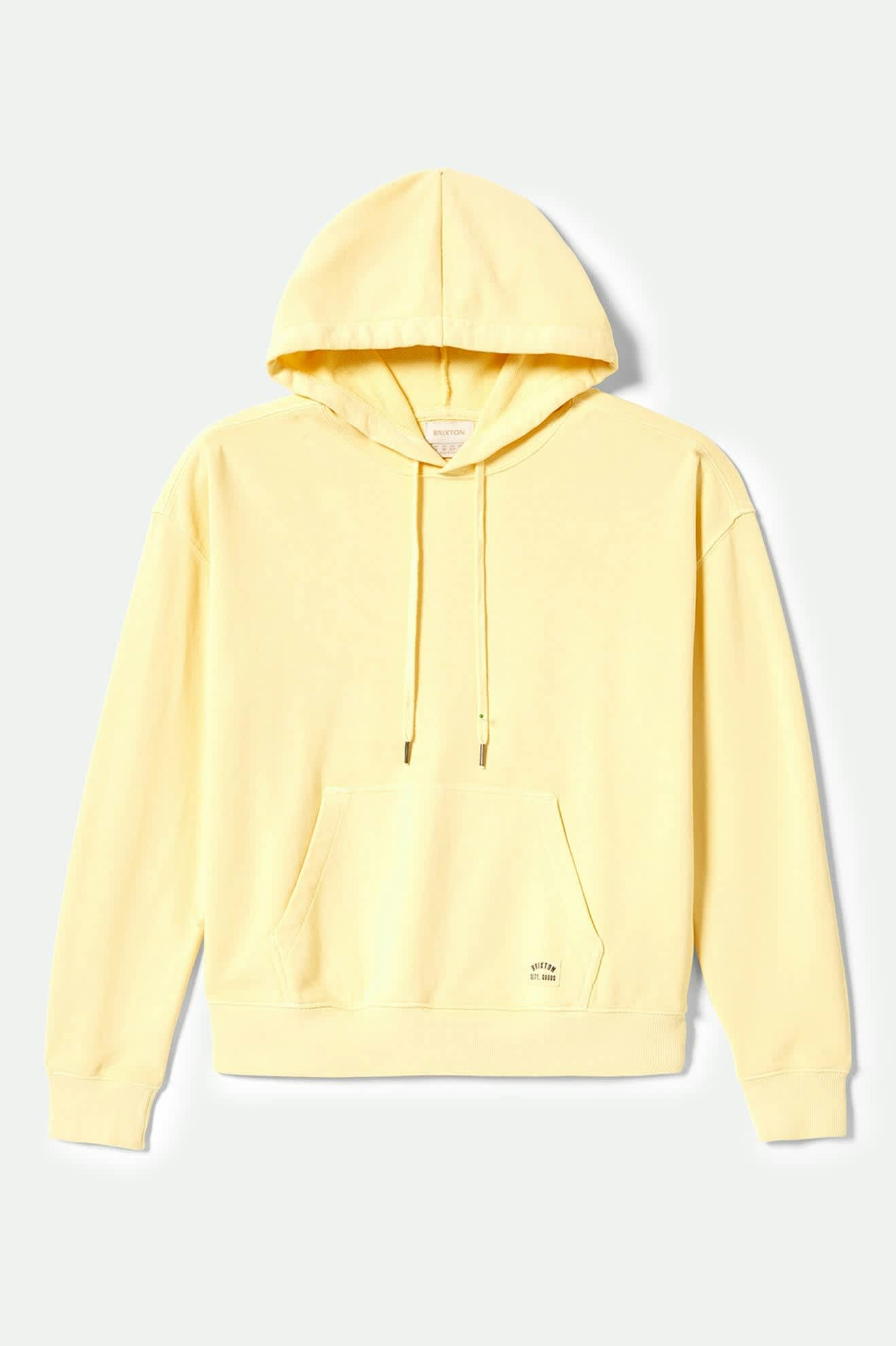 Women's Cross Loop French Terry Hoodie in the color Panna Cotta - Front Product View