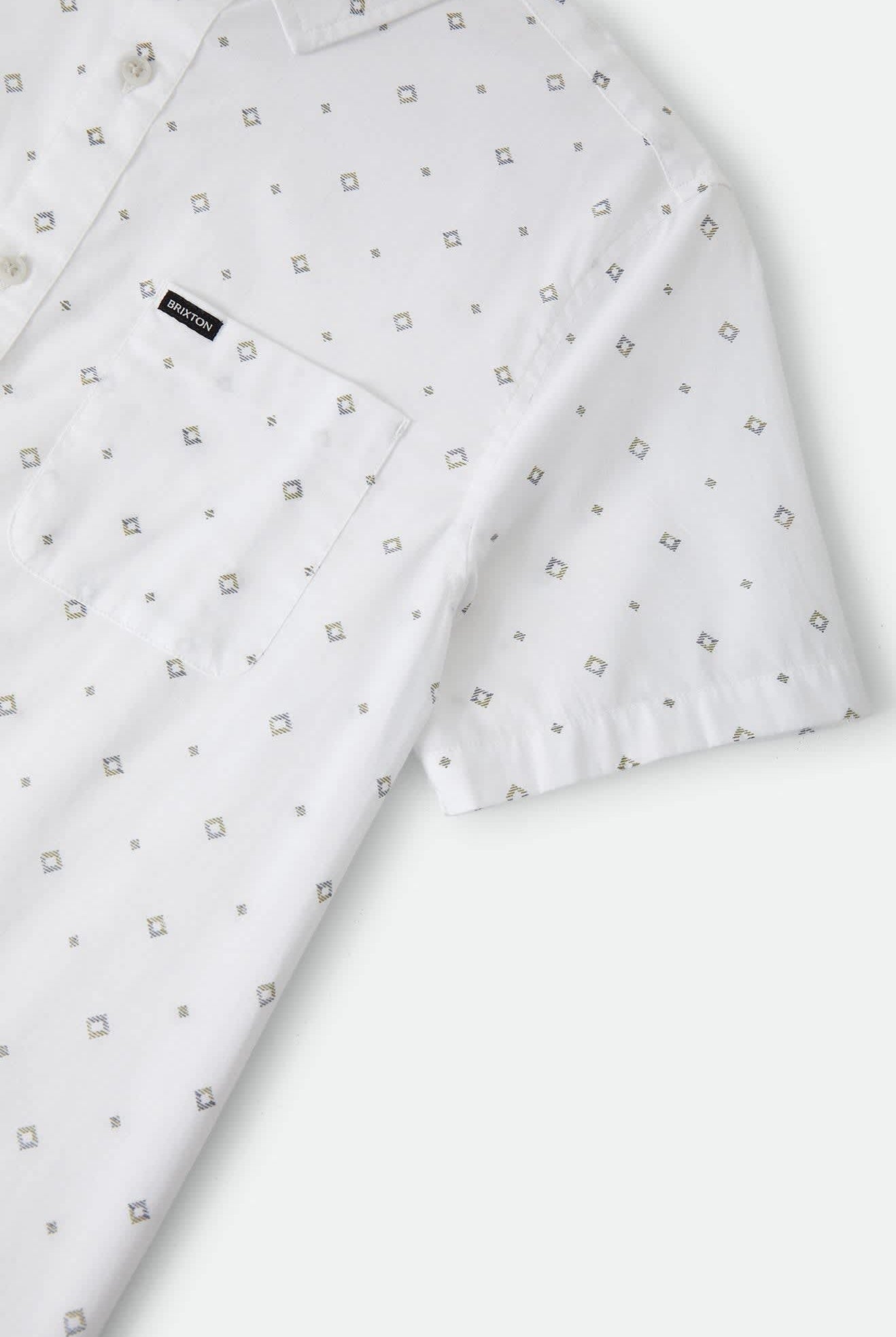 Men's Charter Print Shirt in the color White/Geo - Additional Laydown image